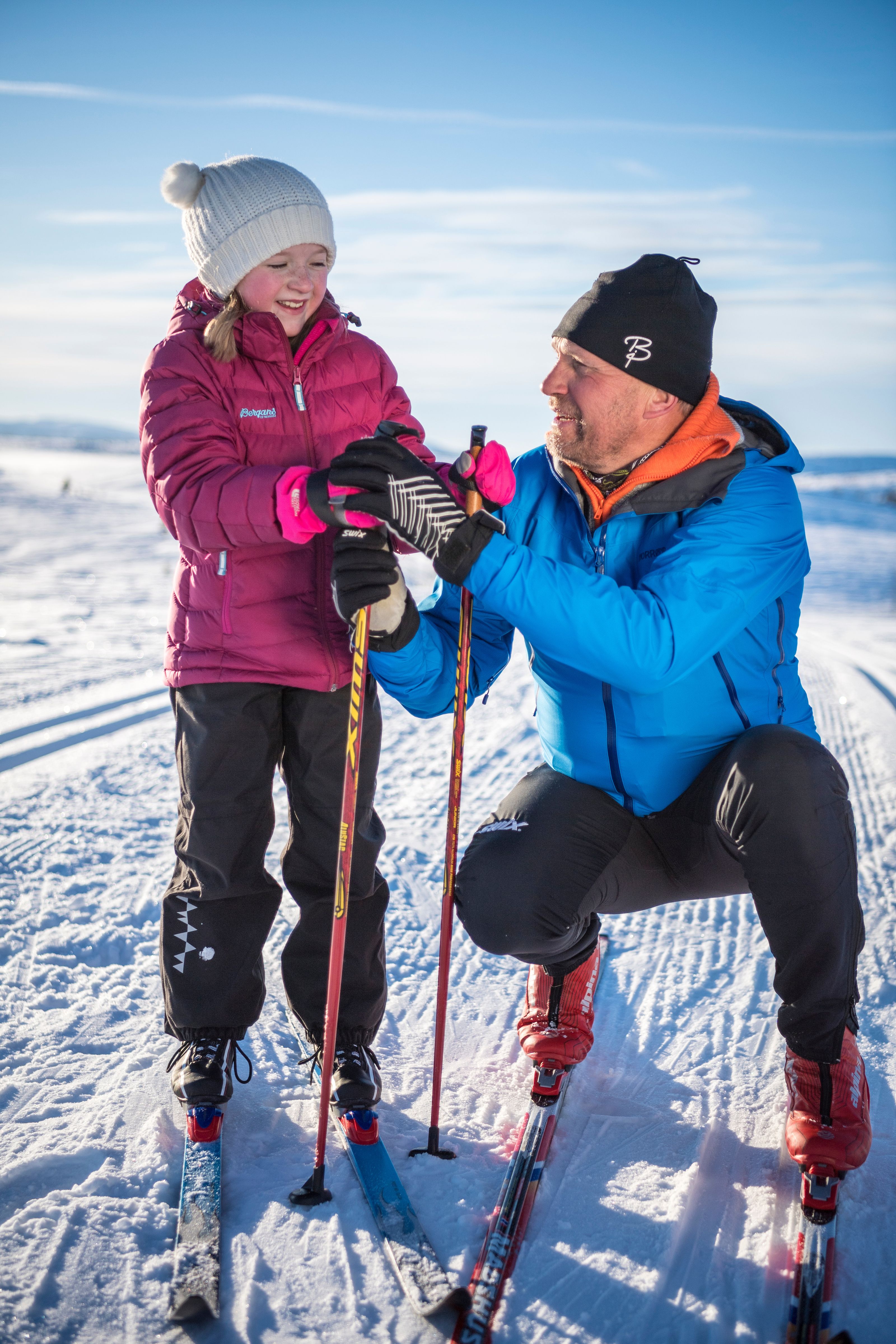 Family cross-country skiing in Valdres, Eastern Norway