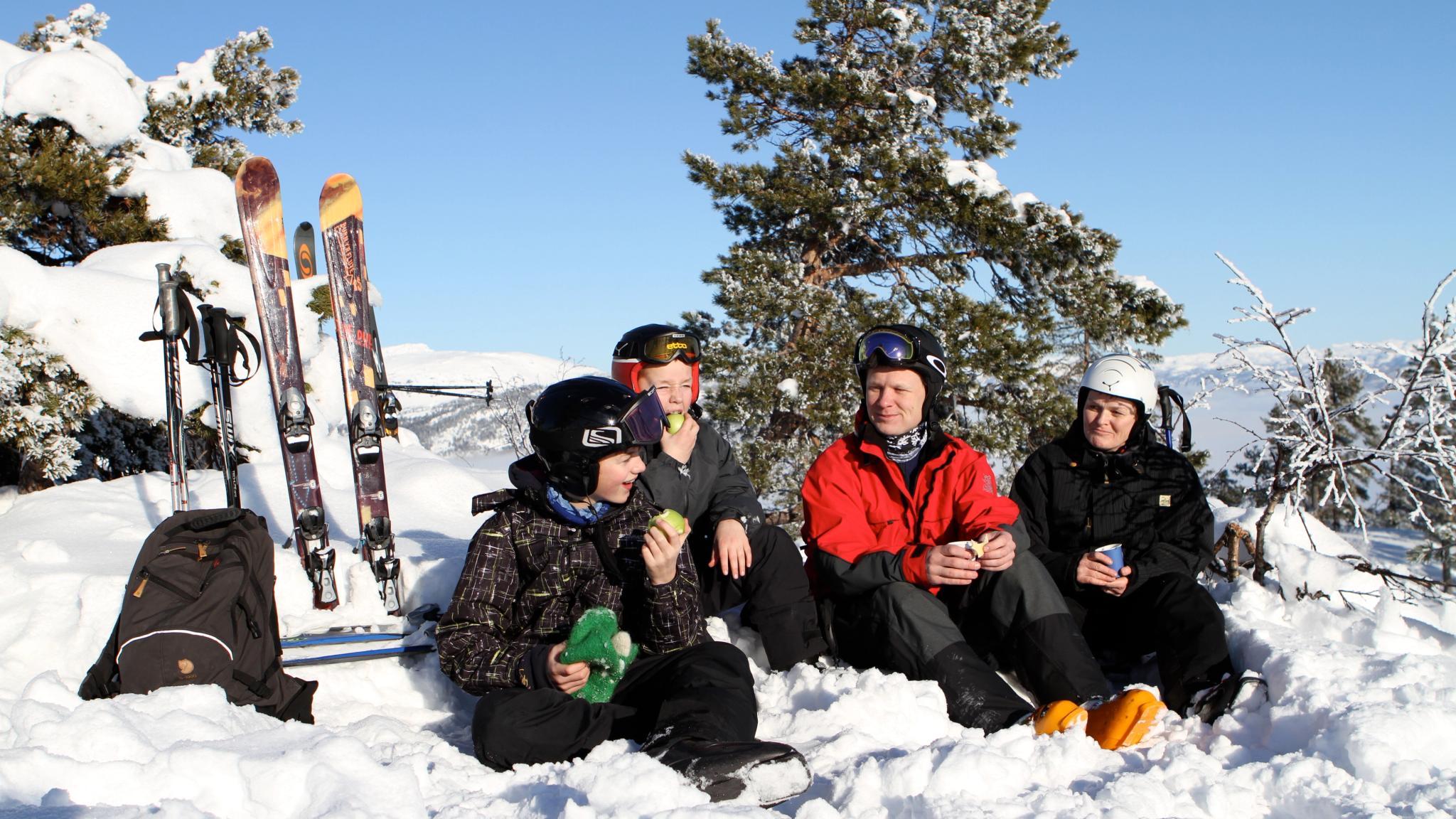 Family in the snow