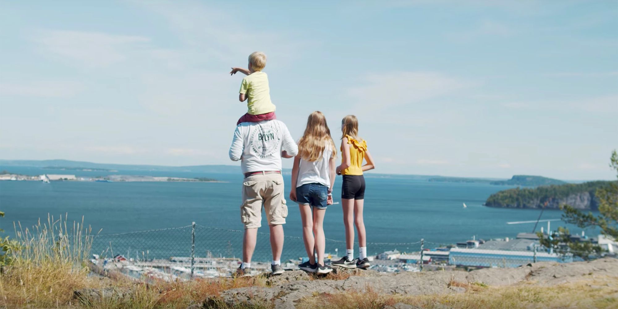 Family enjoying the view from Holmestrand, Vestfold