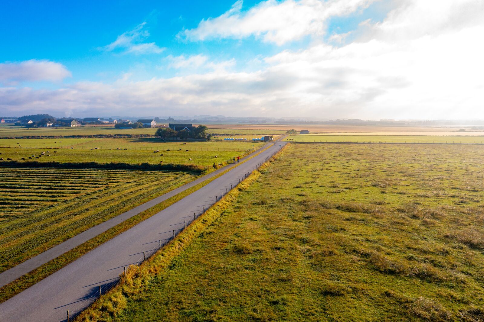 A road in the flat-land of Jæren in the Stavanger region, Fjord Norway.