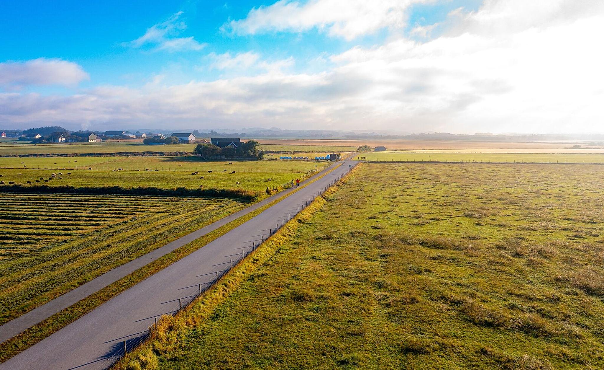 A road in the flat-land of Jæren in the Stavanger region, Fjord Norway.