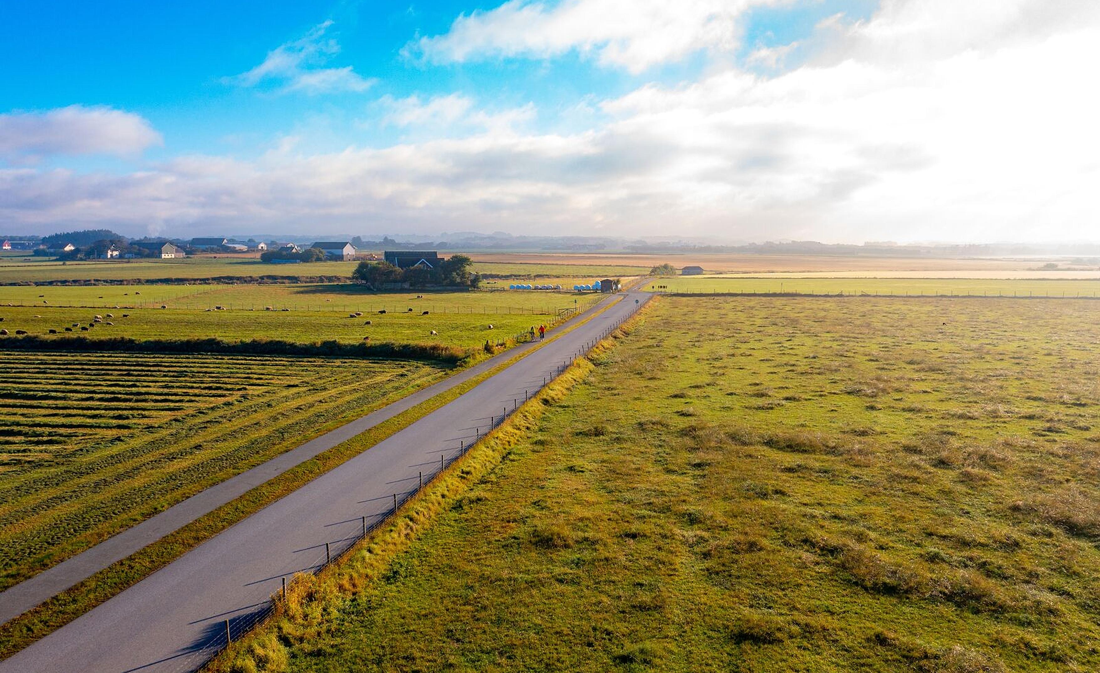 A road in the flat-land of Jæren in the Stavanger region, Fjord Norway.