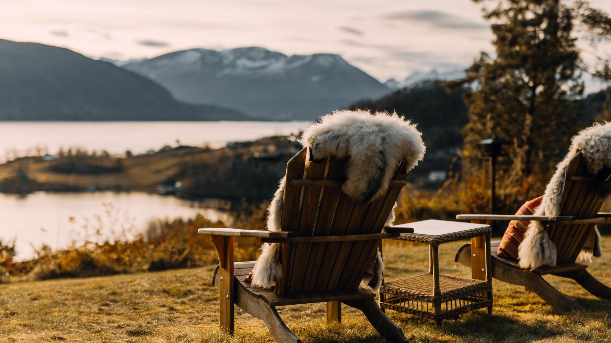The view of the fjord from Storfjord Hotel