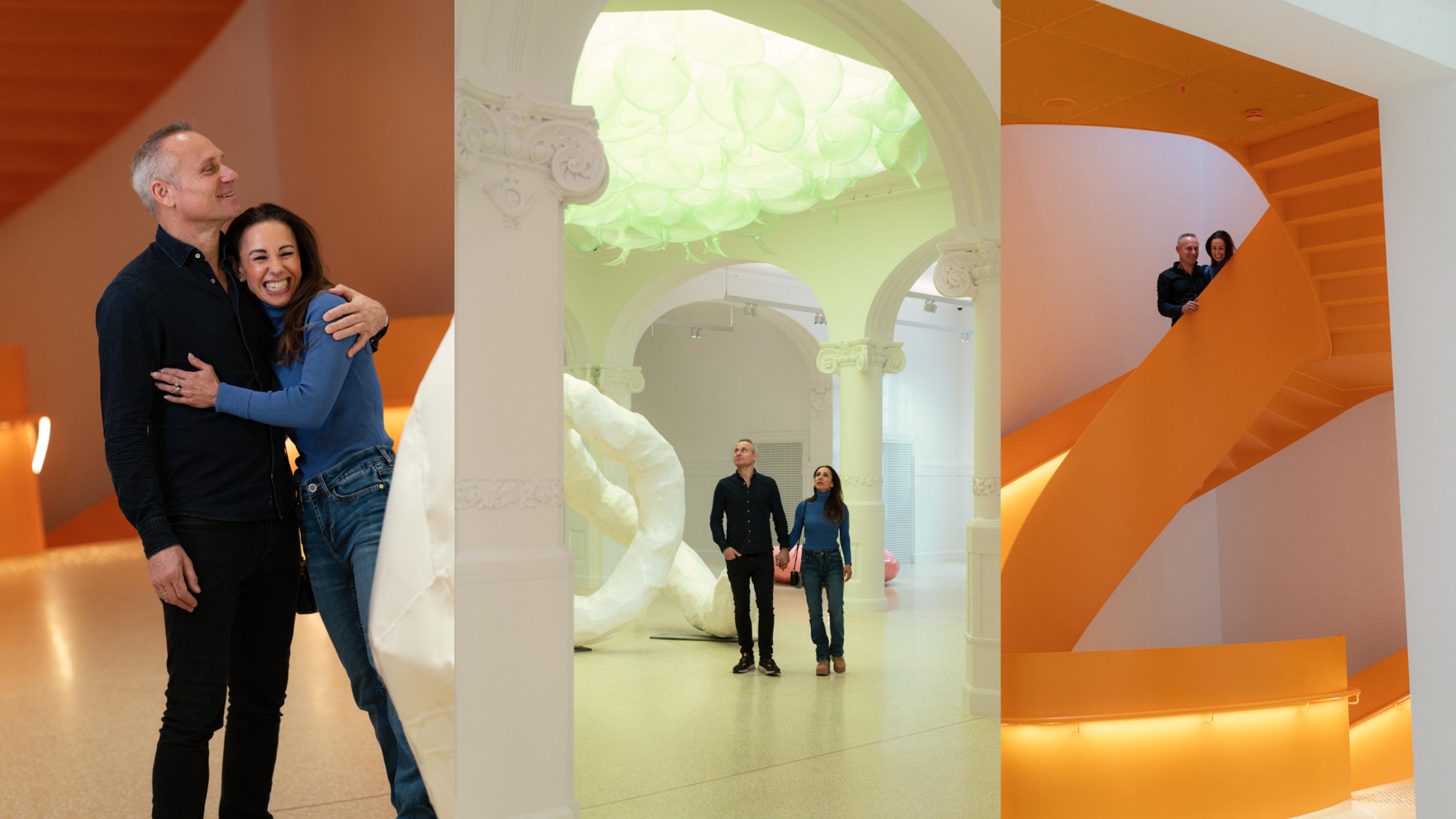 Couple in the modern art museum PoMo in Trondheim