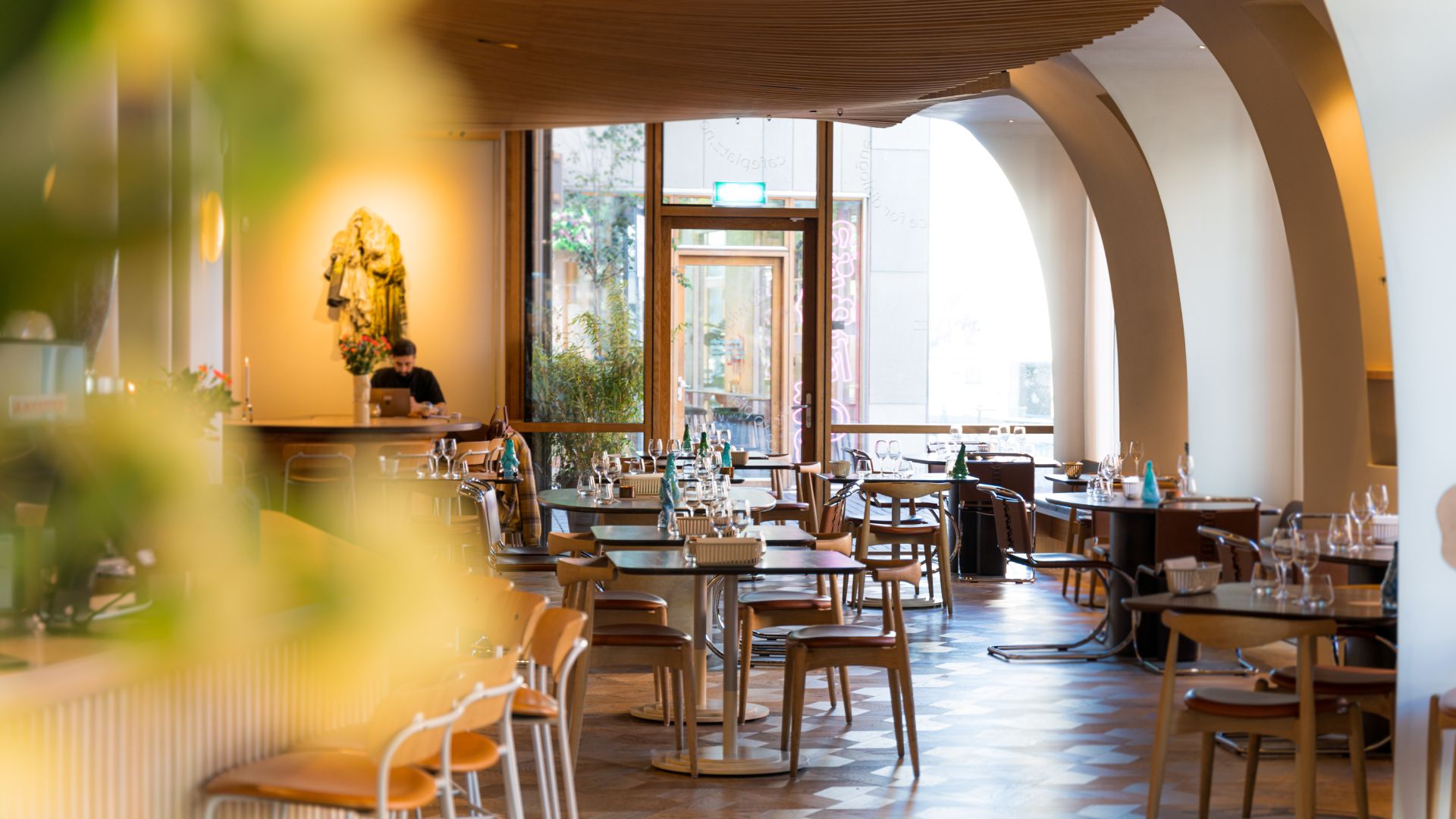 Inside Holzweiler Platz, Bjørvika in Oslo