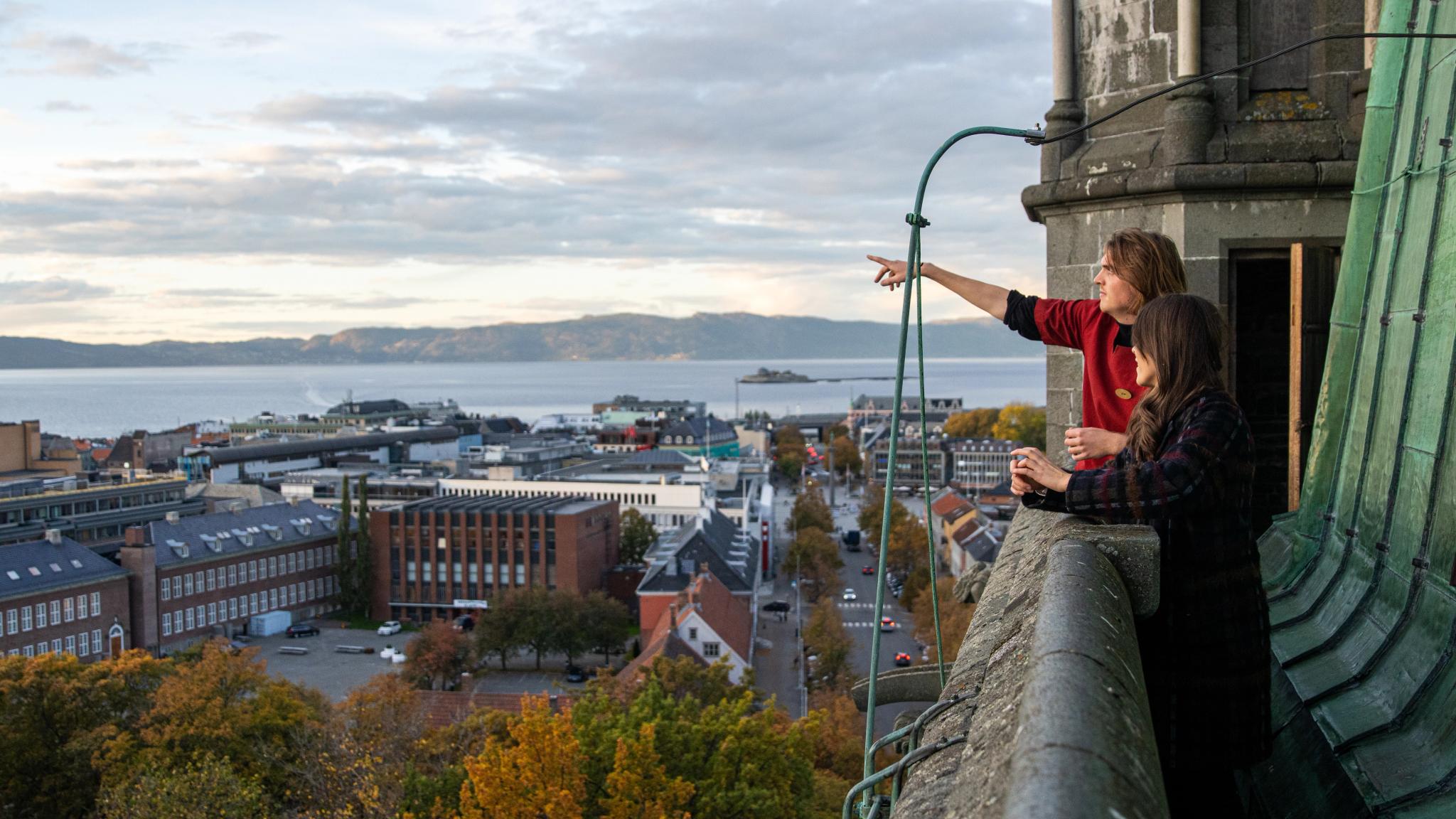 The view from one of the towers in the Nidarosdomen in Trondheim