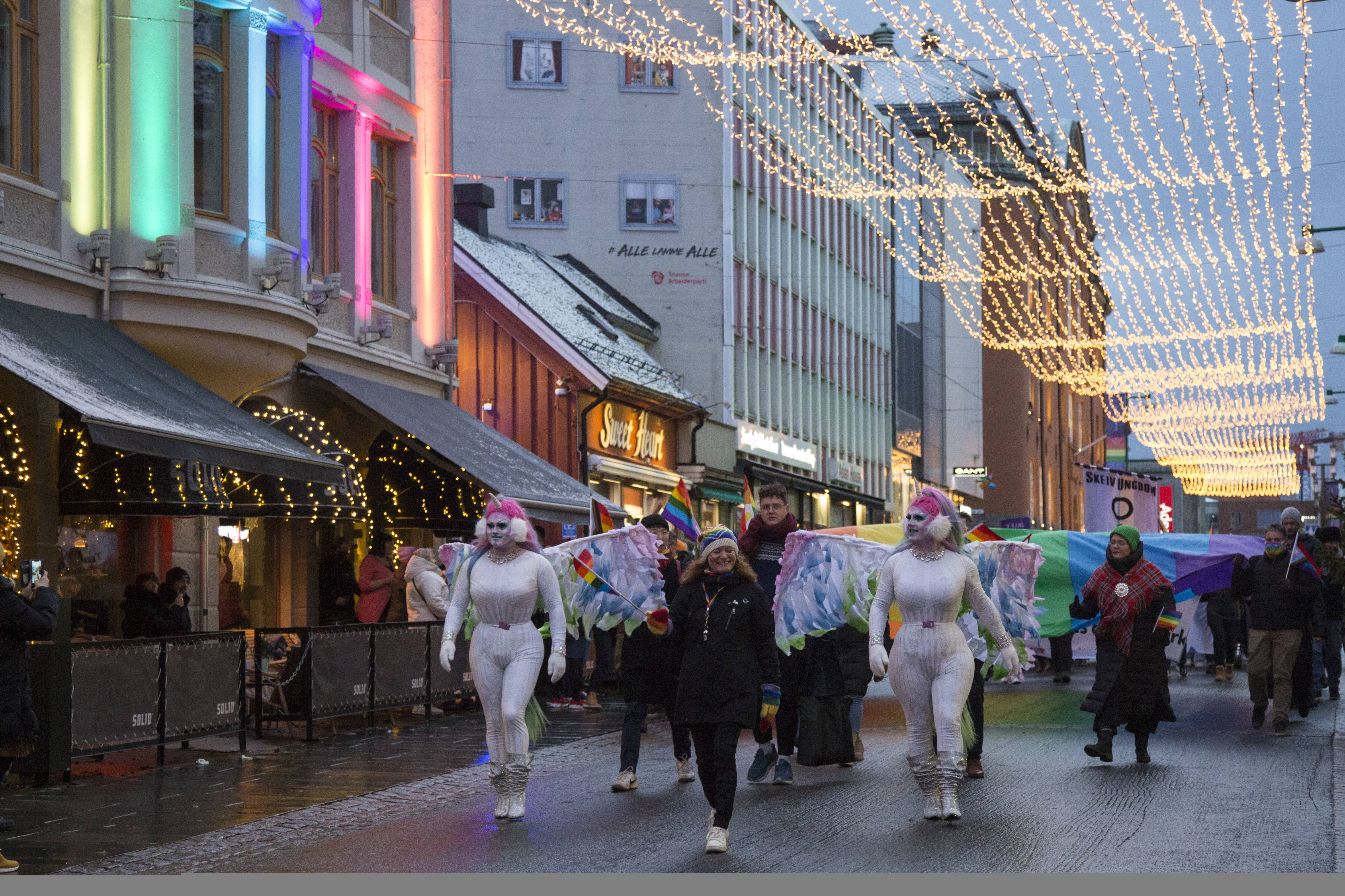 Heidi Hilmarsdotter Hansen under Arctic Pride parade in Tromsø