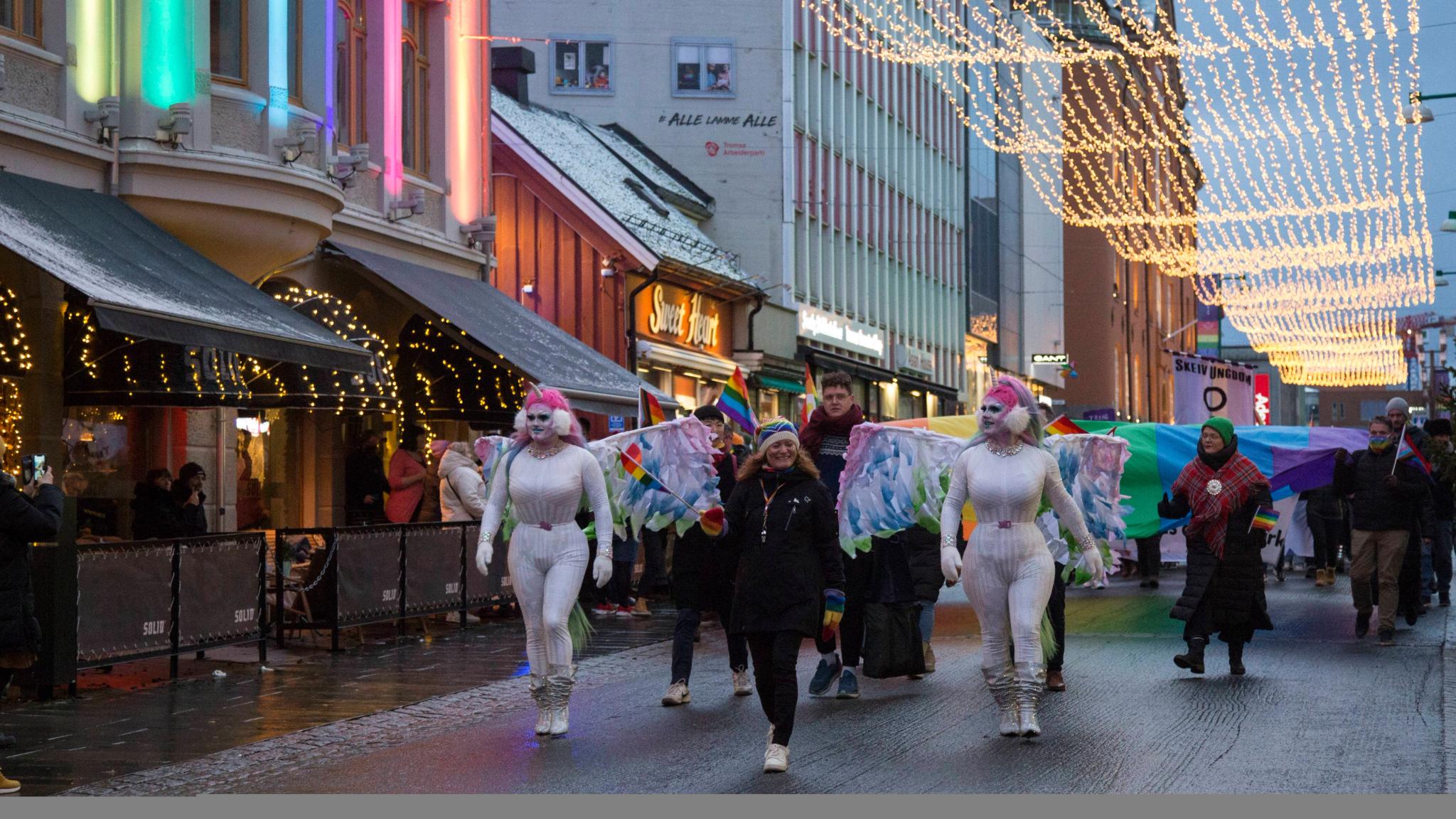 Heidi Hilmarsdotter Hansen under Arctic Pride parade in Tromsø