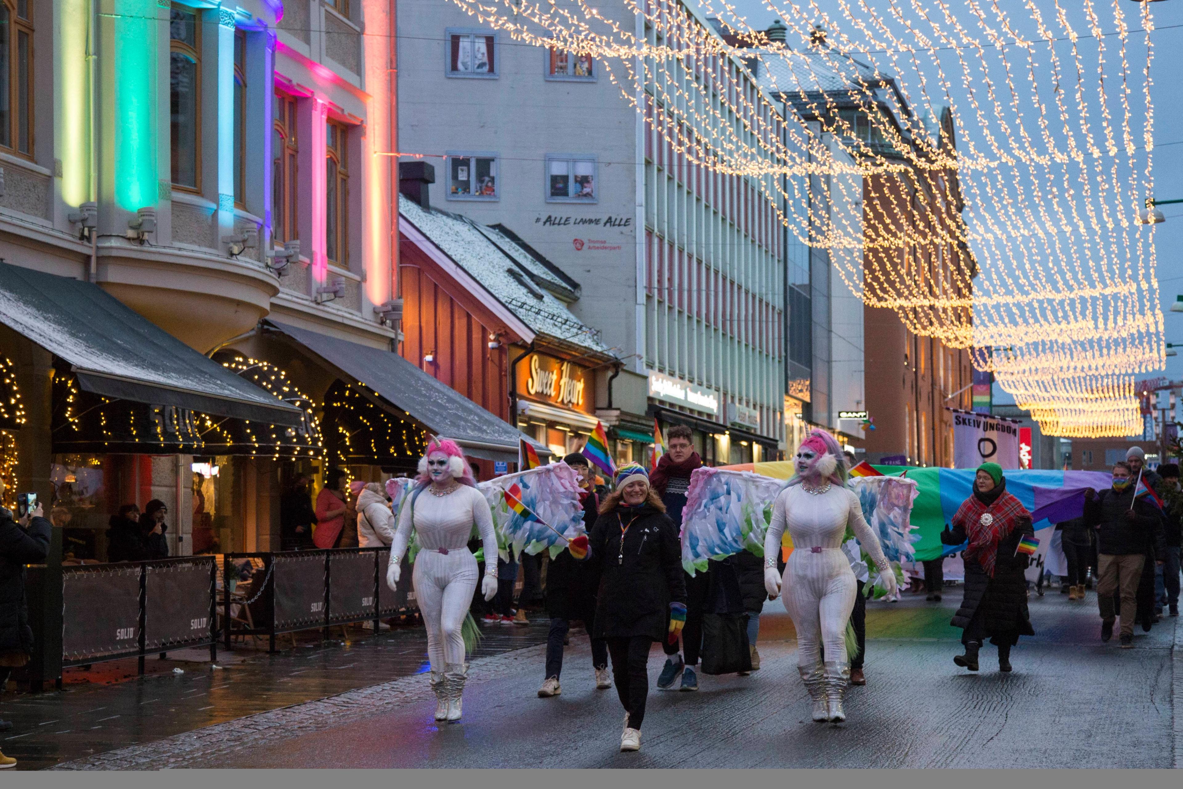 Heidi Hilmarsdotter Hansen under Arctic Pride parade in Tromsø
