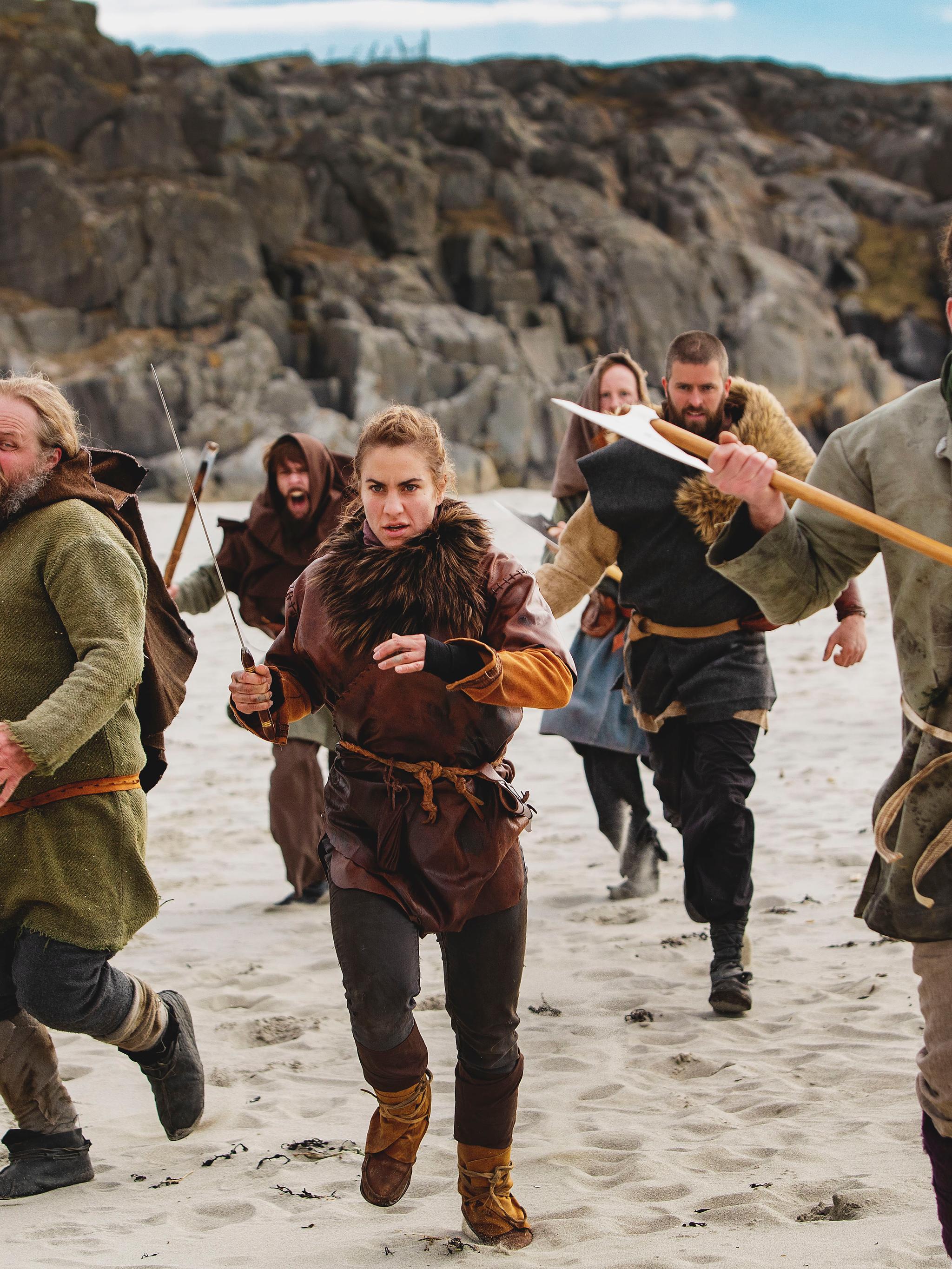 The Vikings come alive and attack on The Viking Planet in Oslo, Norway