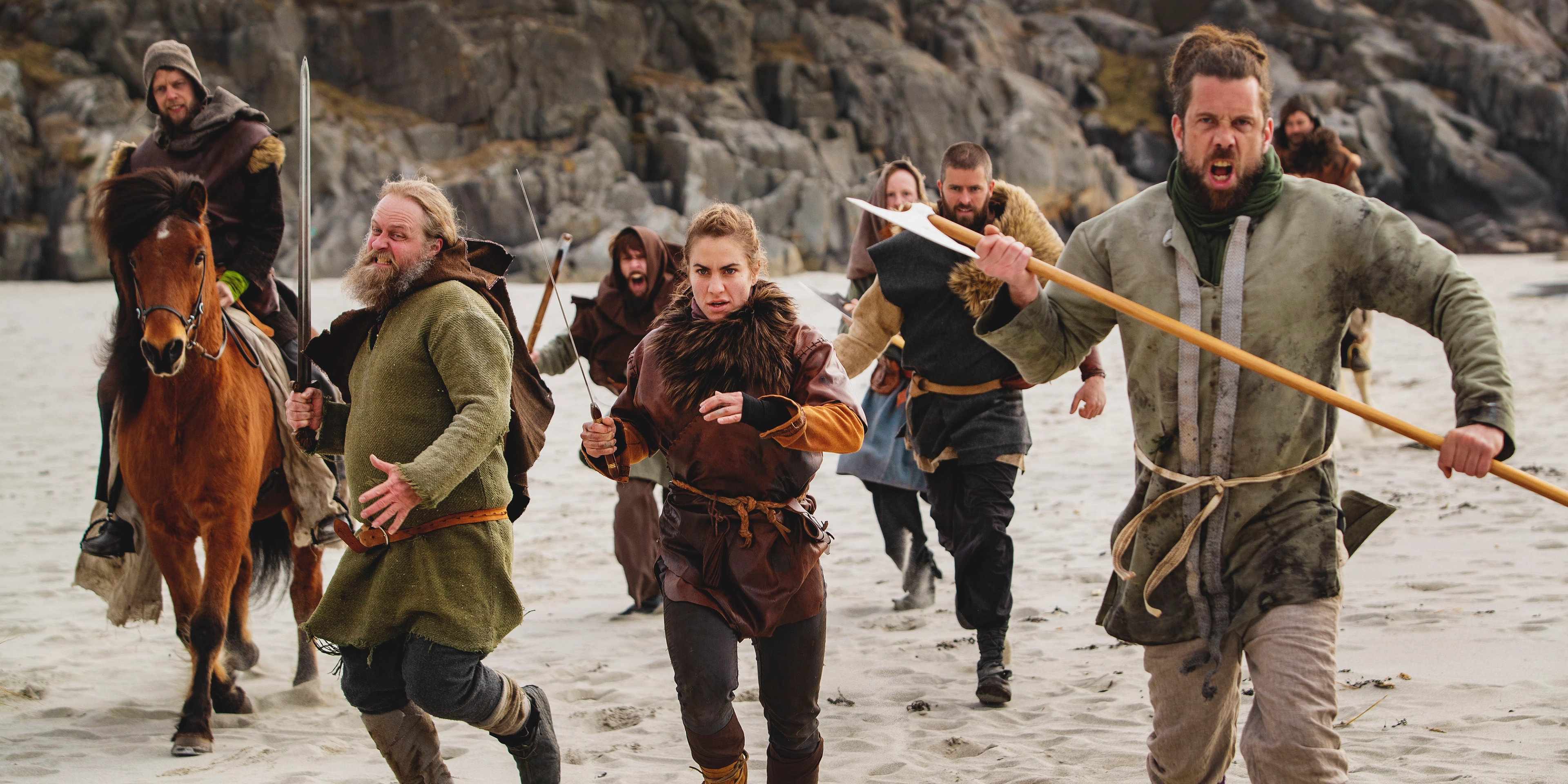 The Vikings come alive and attack on The Viking Planet in Oslo, Norway