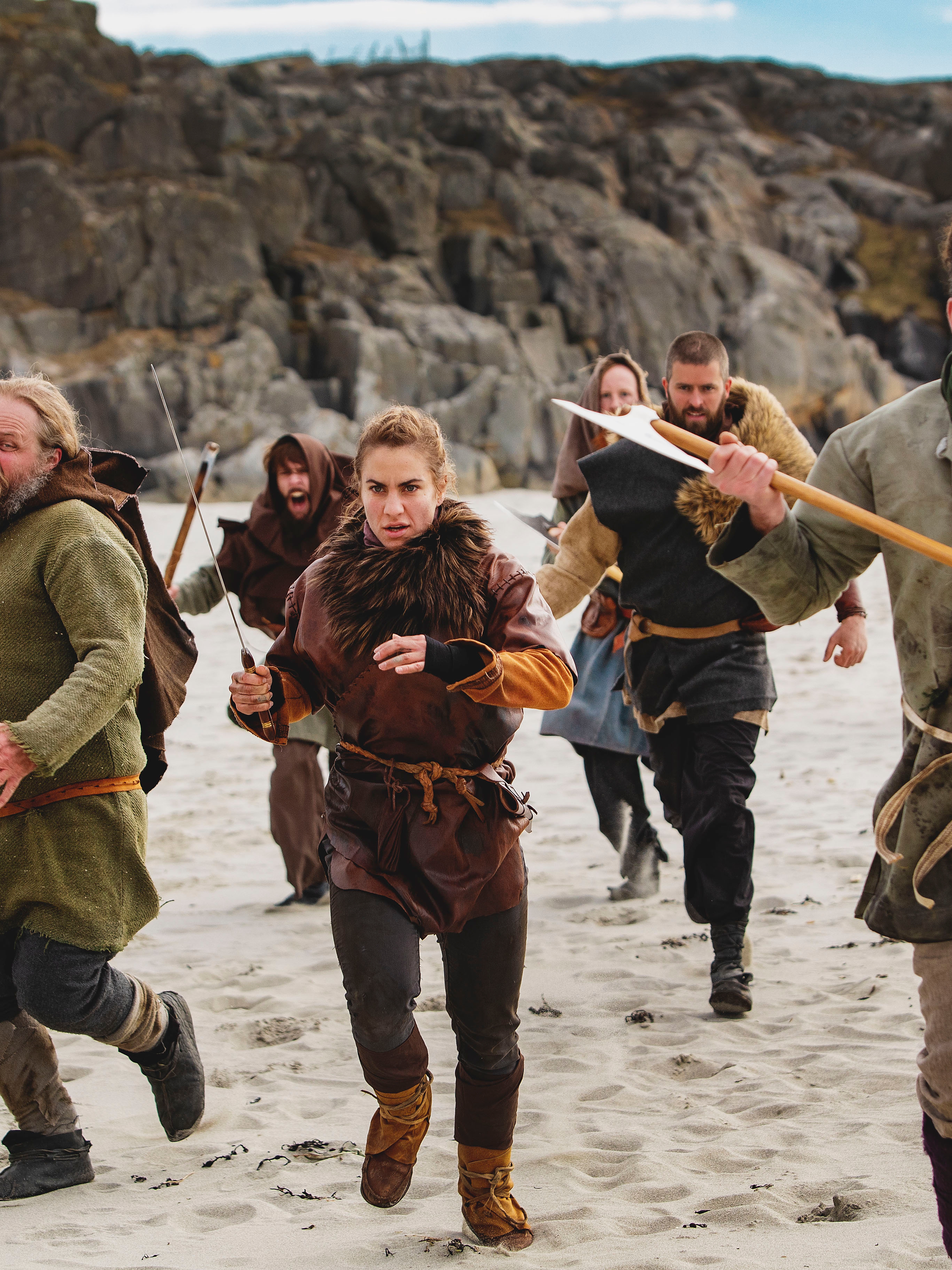 The Vikings come alive and attack on The Viking Planet in Oslo, Norway