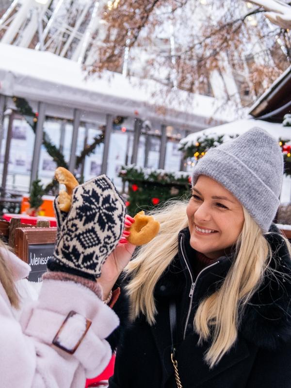 Two women at the Christmas market in Oslo, Eastern Norway