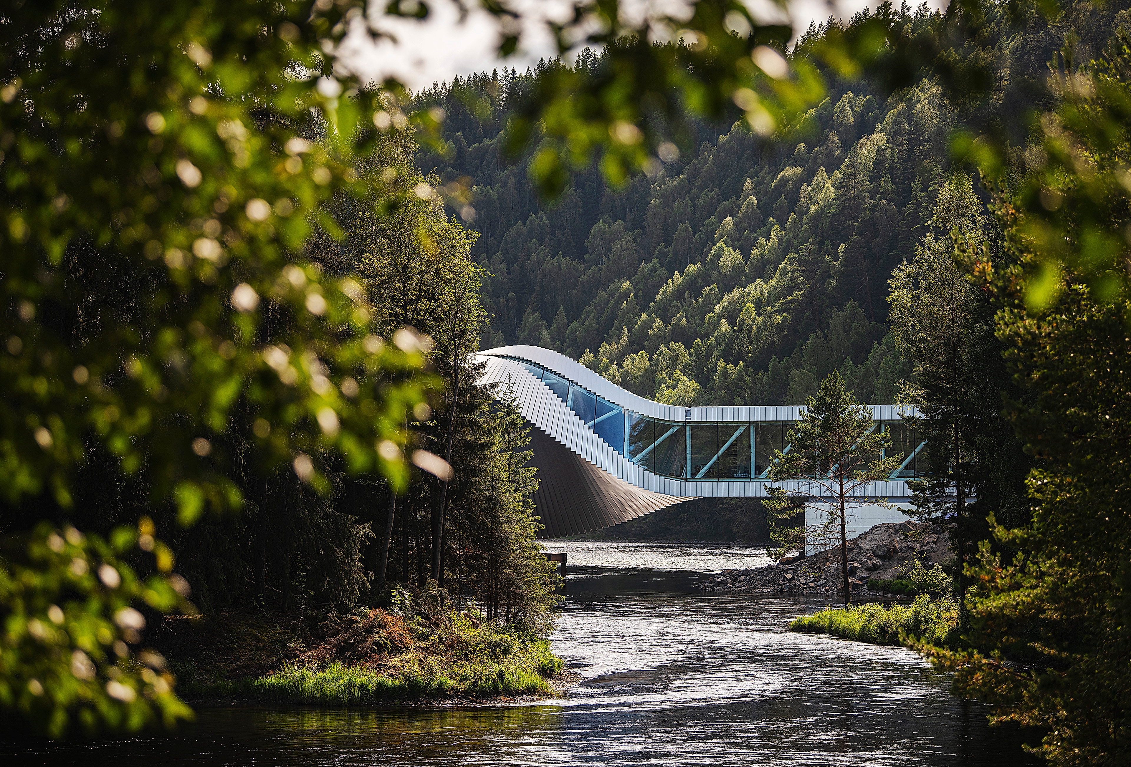 The museum building The Twist at the Kistefos Museum in Hadeland, Eastern Norway