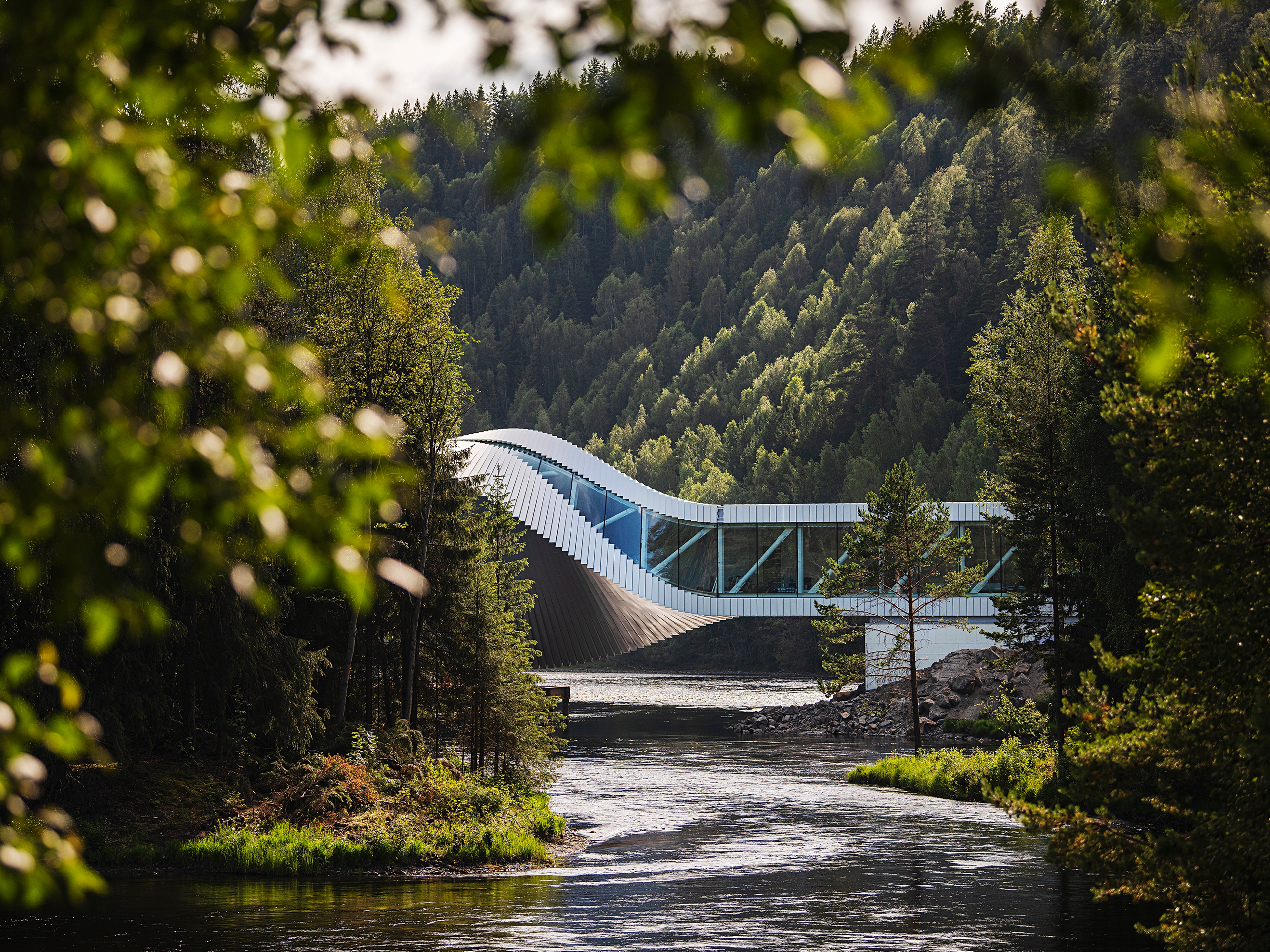The museum building The Twist at the Kistefos Museum in Hadeland, Eastern Norway