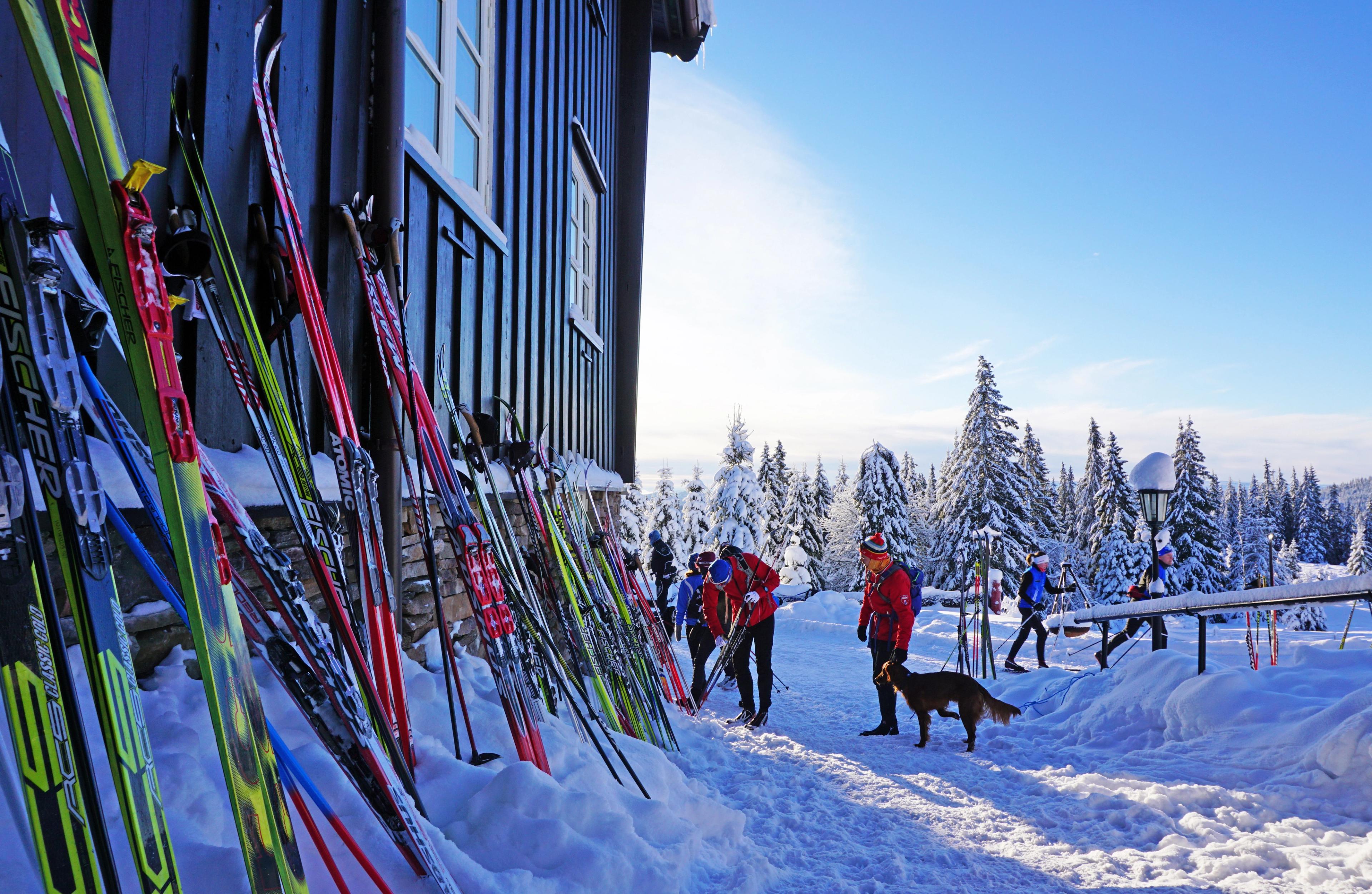 Løvlia skistue i Nordmarka utenfor Oslo på Østlandet