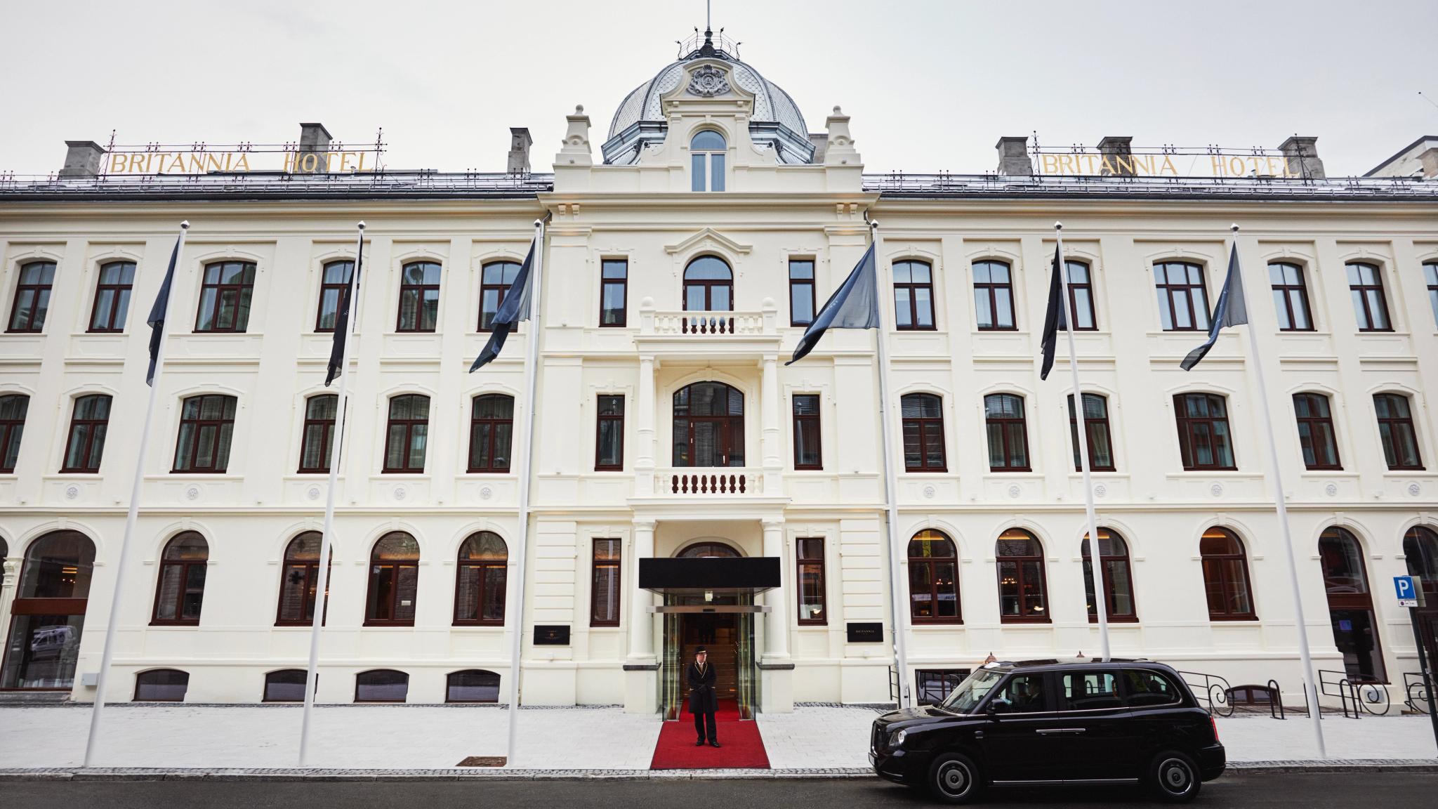 The exterior of Britannia Hotel in Trondeim in Trøndelag, Norway