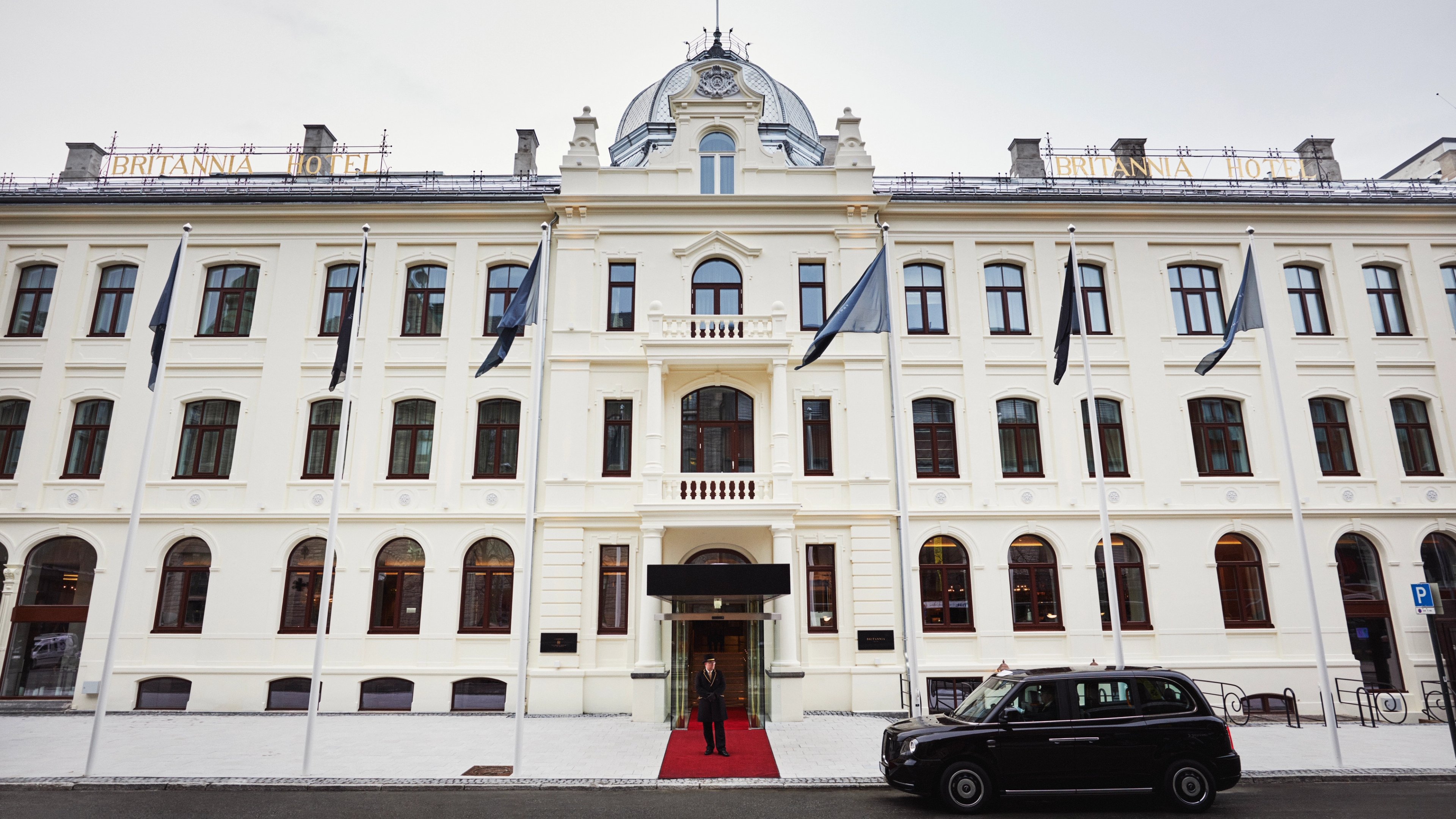 The exterior of Britannia Hotel in Trondeim in Trøndelag, Norway