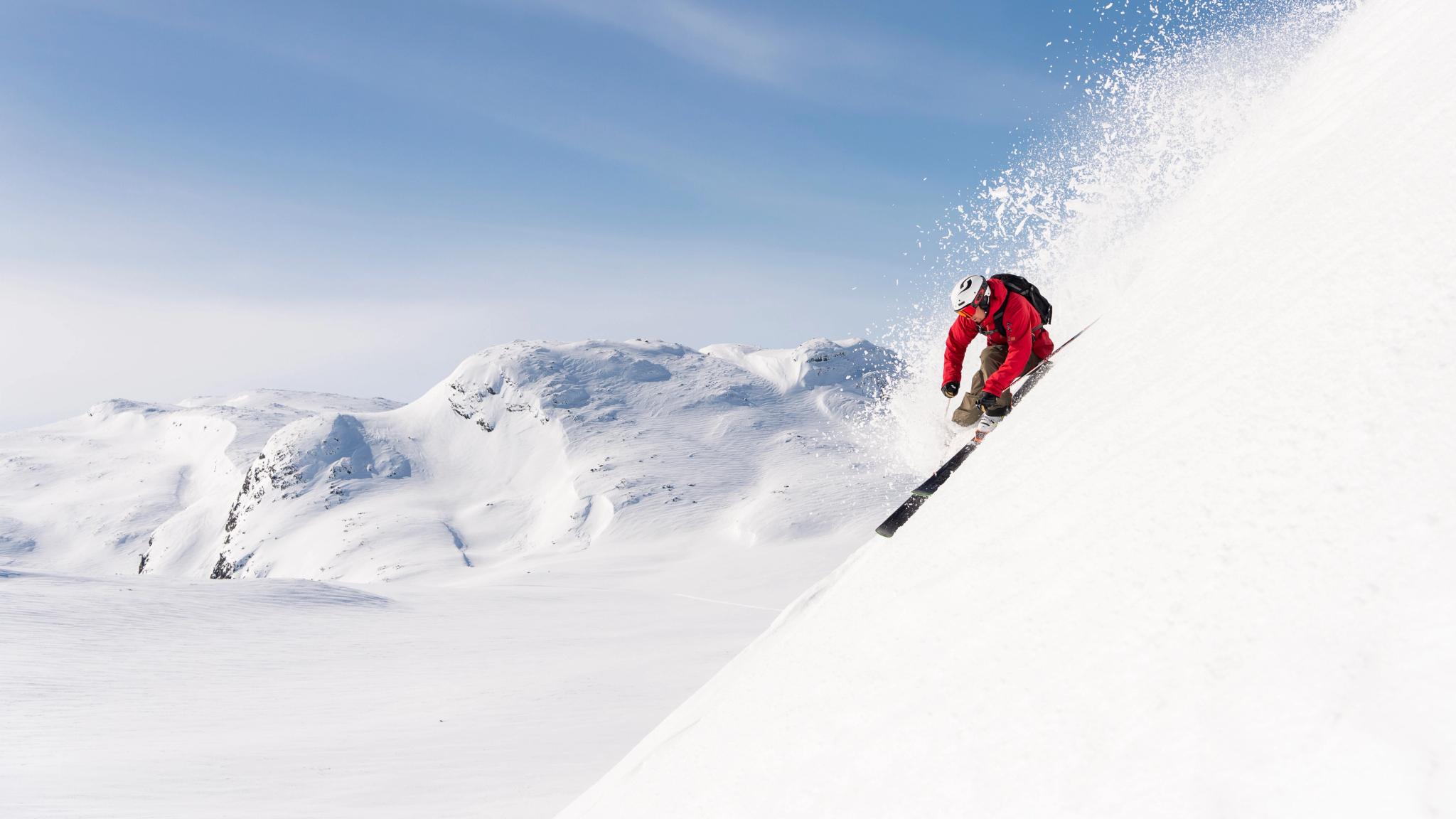 Off-piste skiing in Hemsedal, Eastern Norway