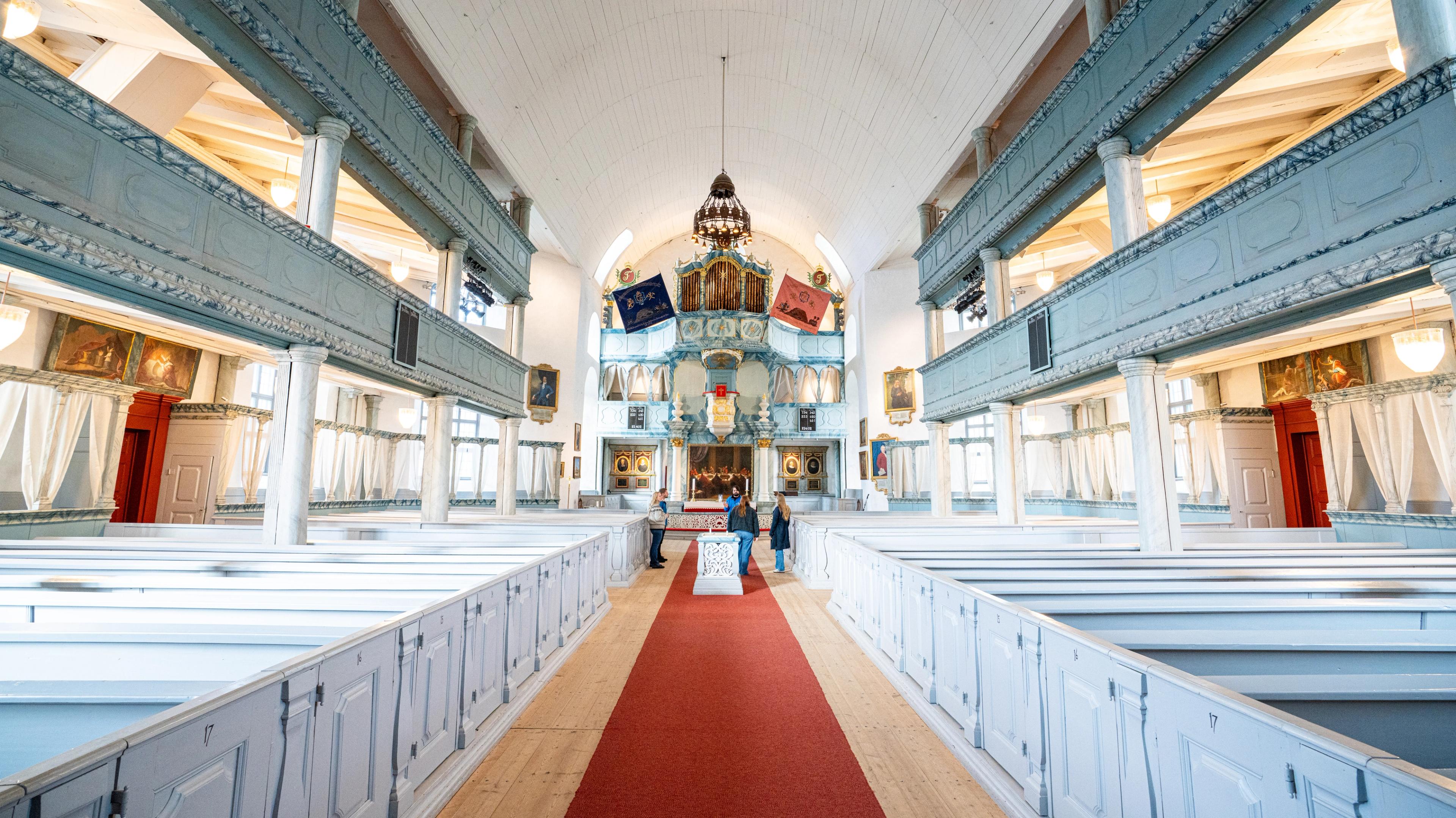 The interior of the famous Røros Church.