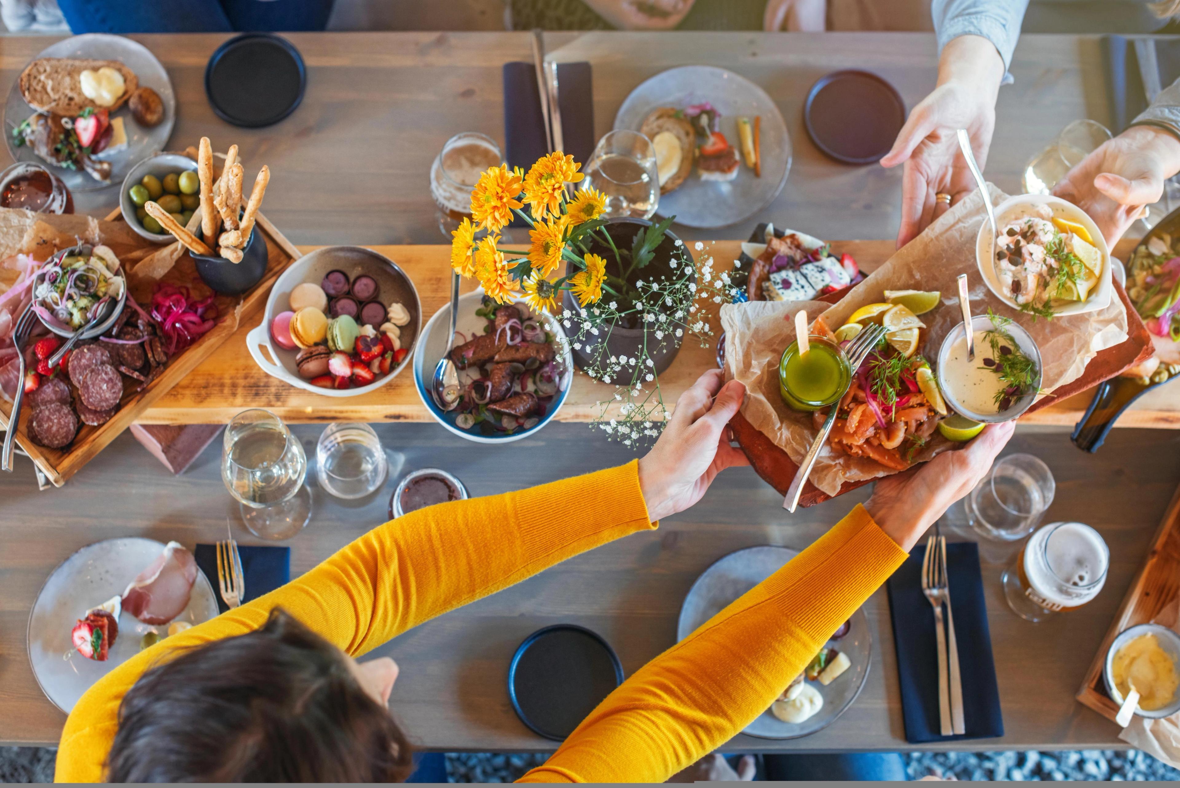 Food from the Trøndelag region on a table