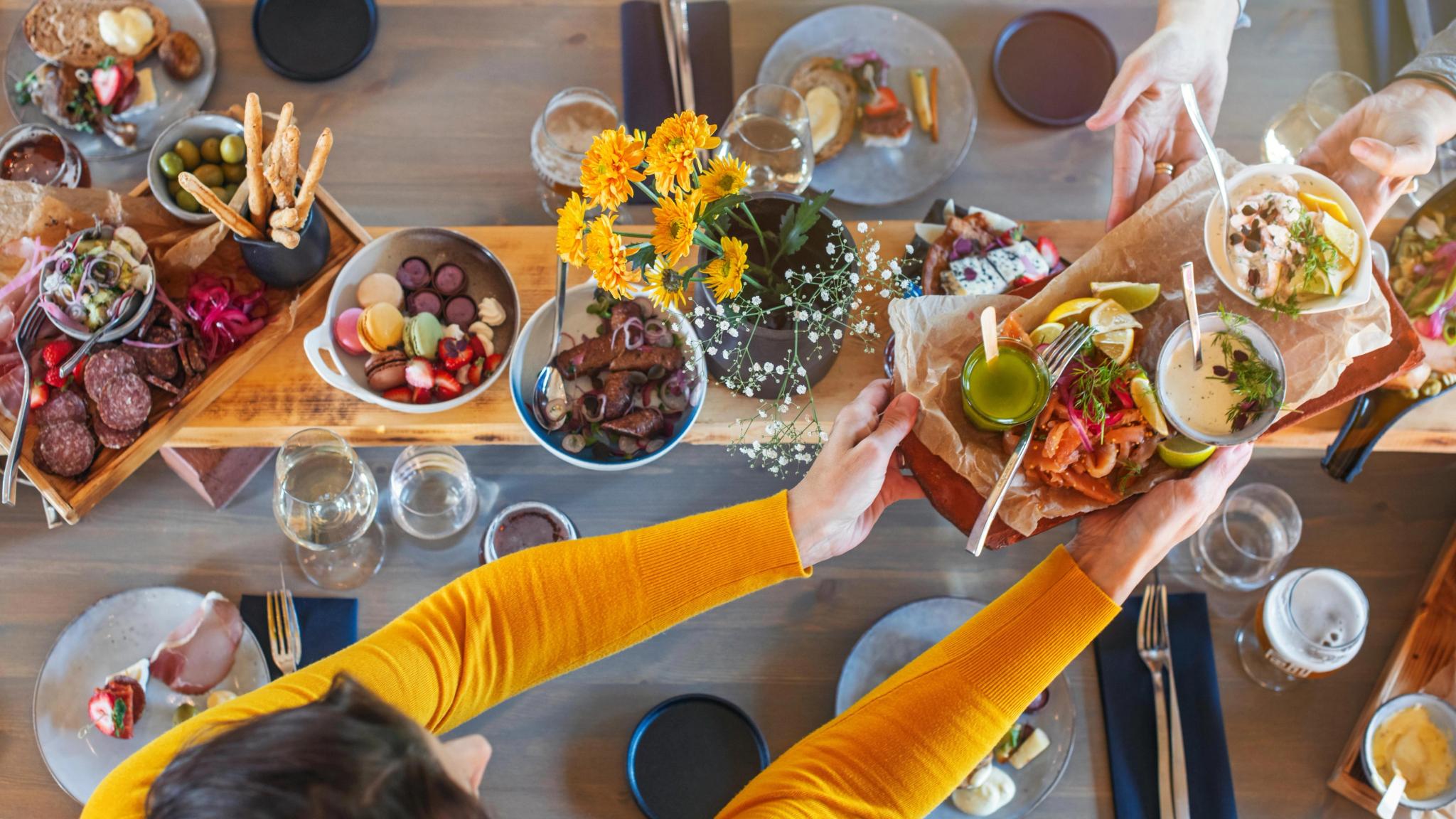 Food from the Trøndelag region on a table
