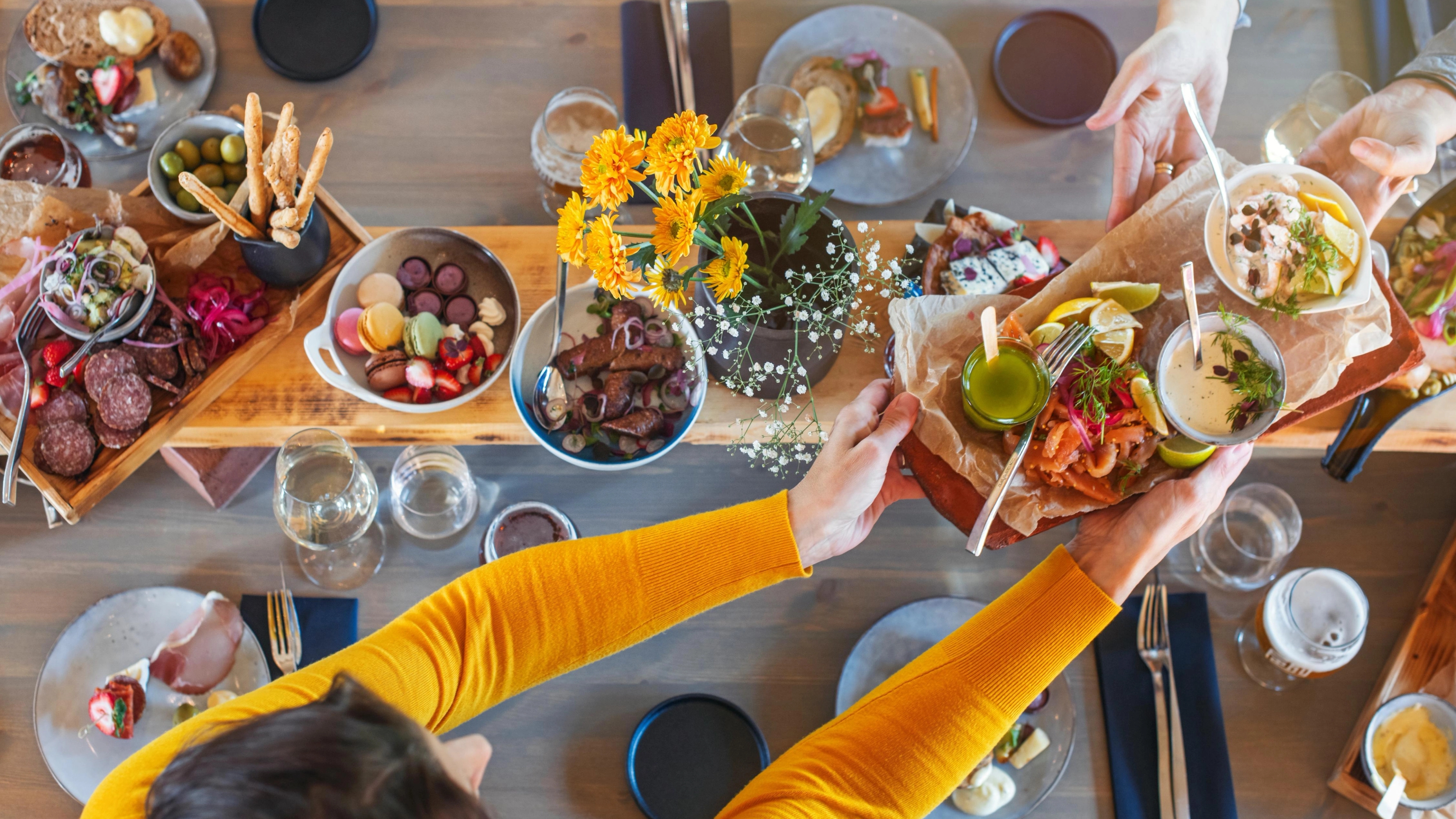 Food from the Trøndelag region on a table
