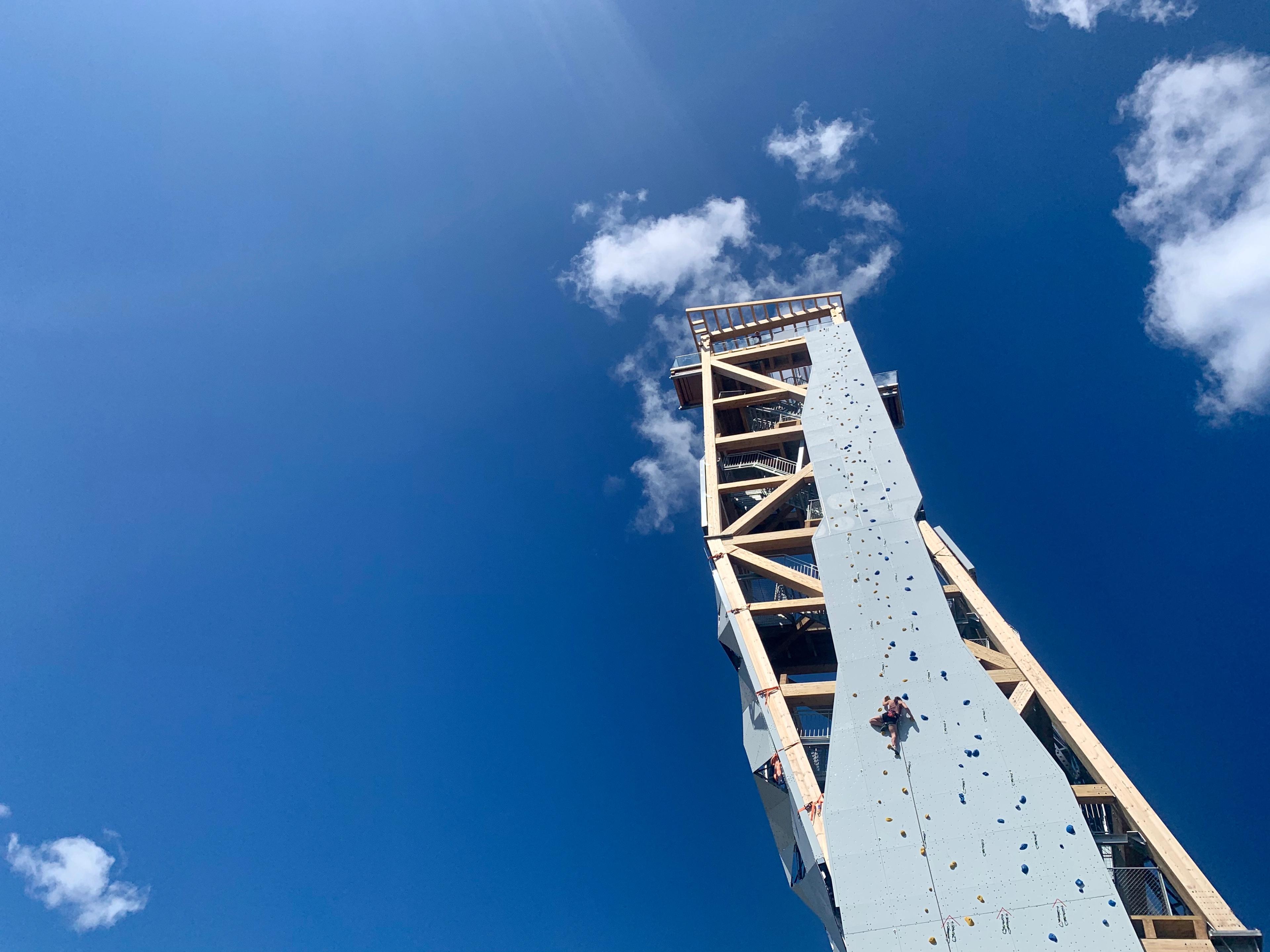 The tallest climbing tower, Over, in Lillesand, Norway,