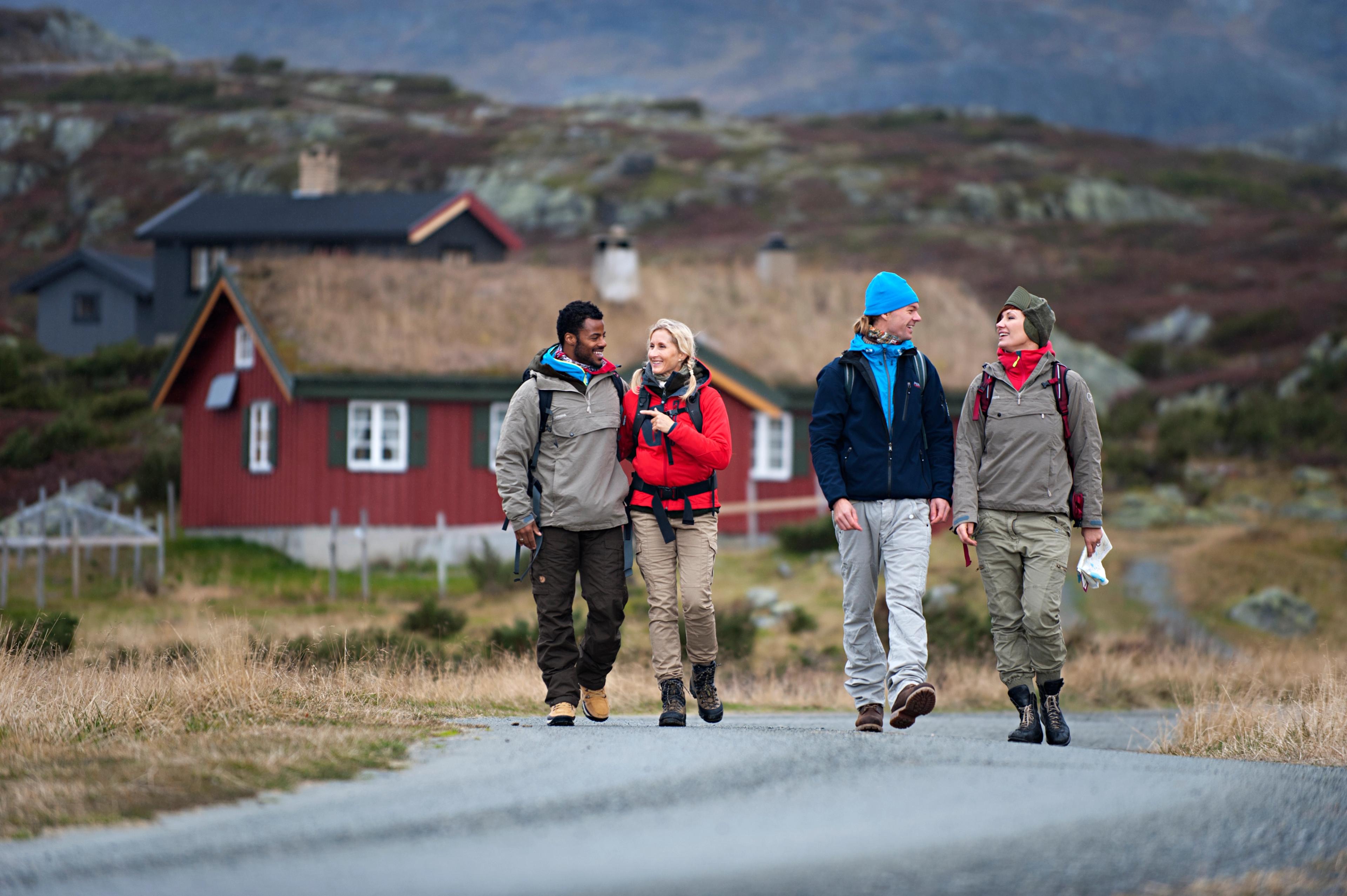 People hiking at Beitostølen in summer.