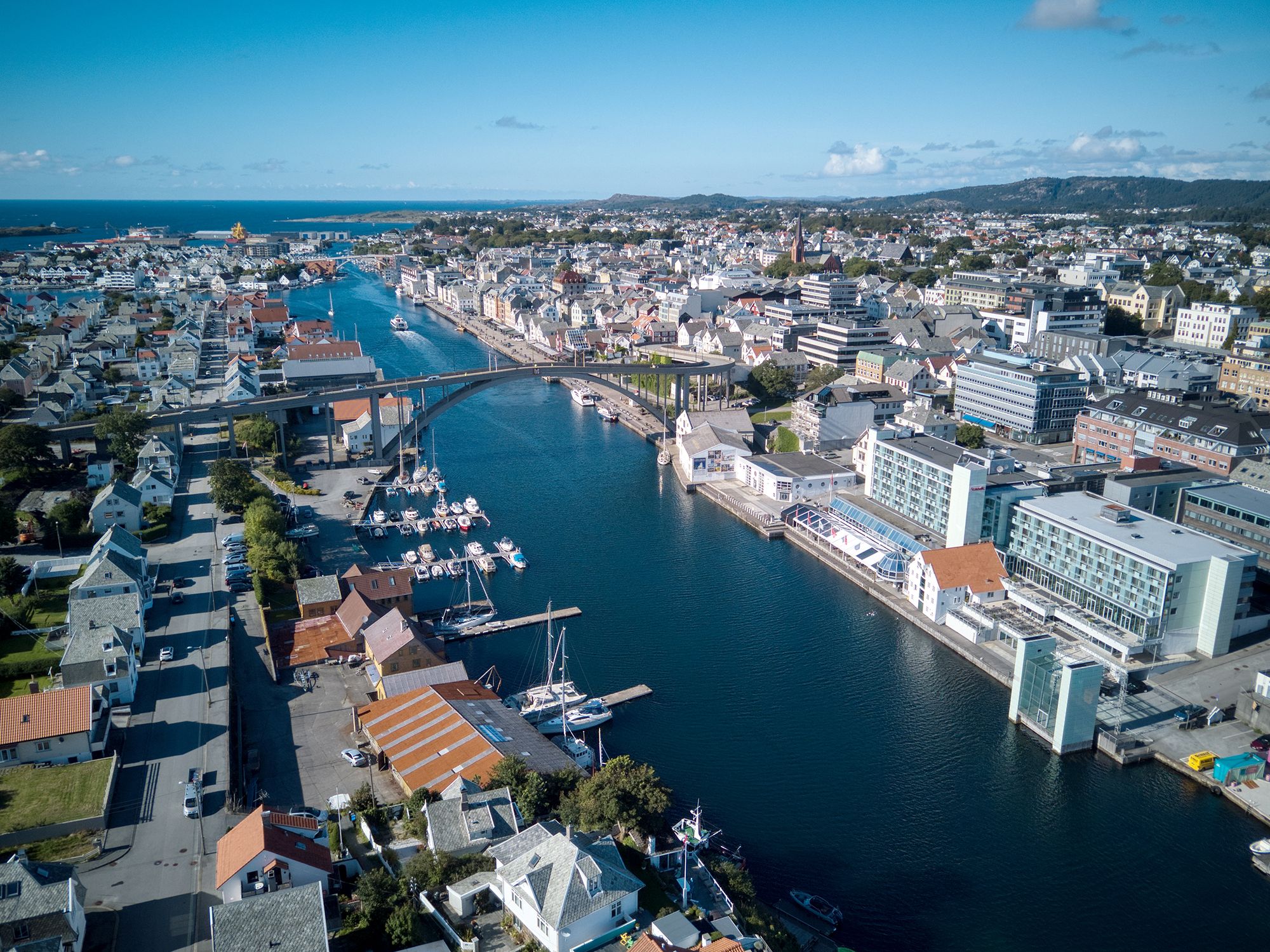 Haugesund city in Fjord Norway