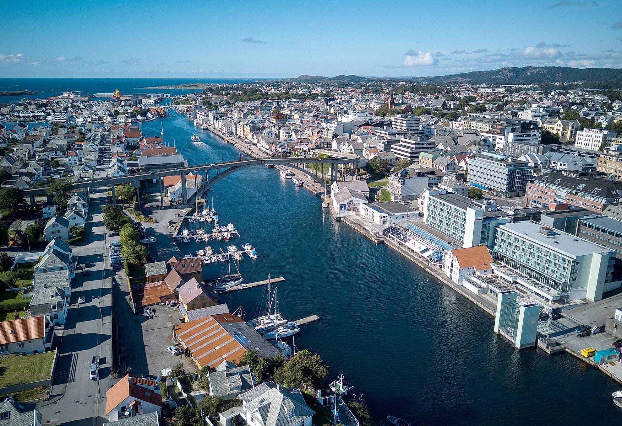 Haugesund city in Fjord Norway