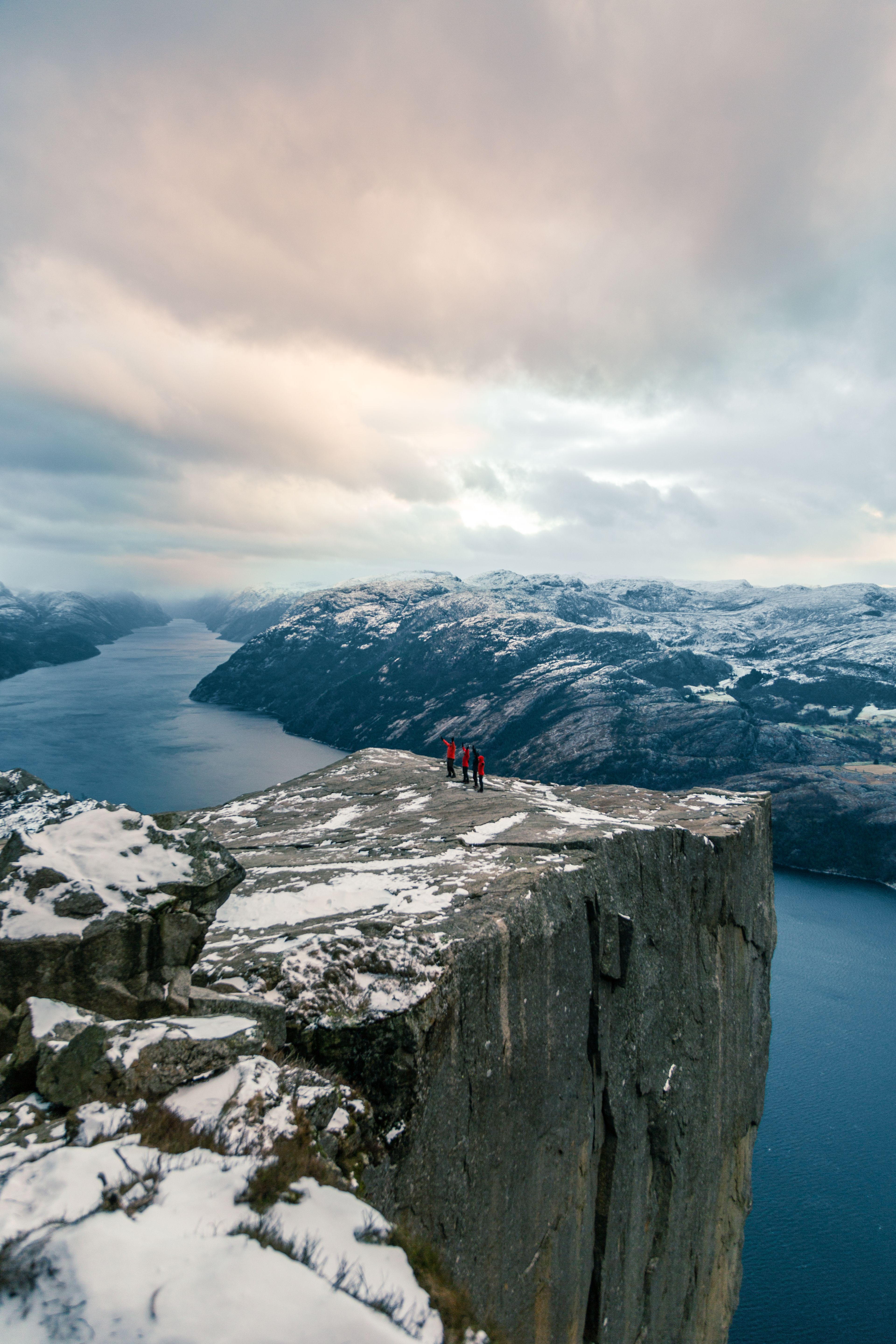 The Pulpit Rock and Lysefjorden in Ryfylke during winter, Fjord Norway