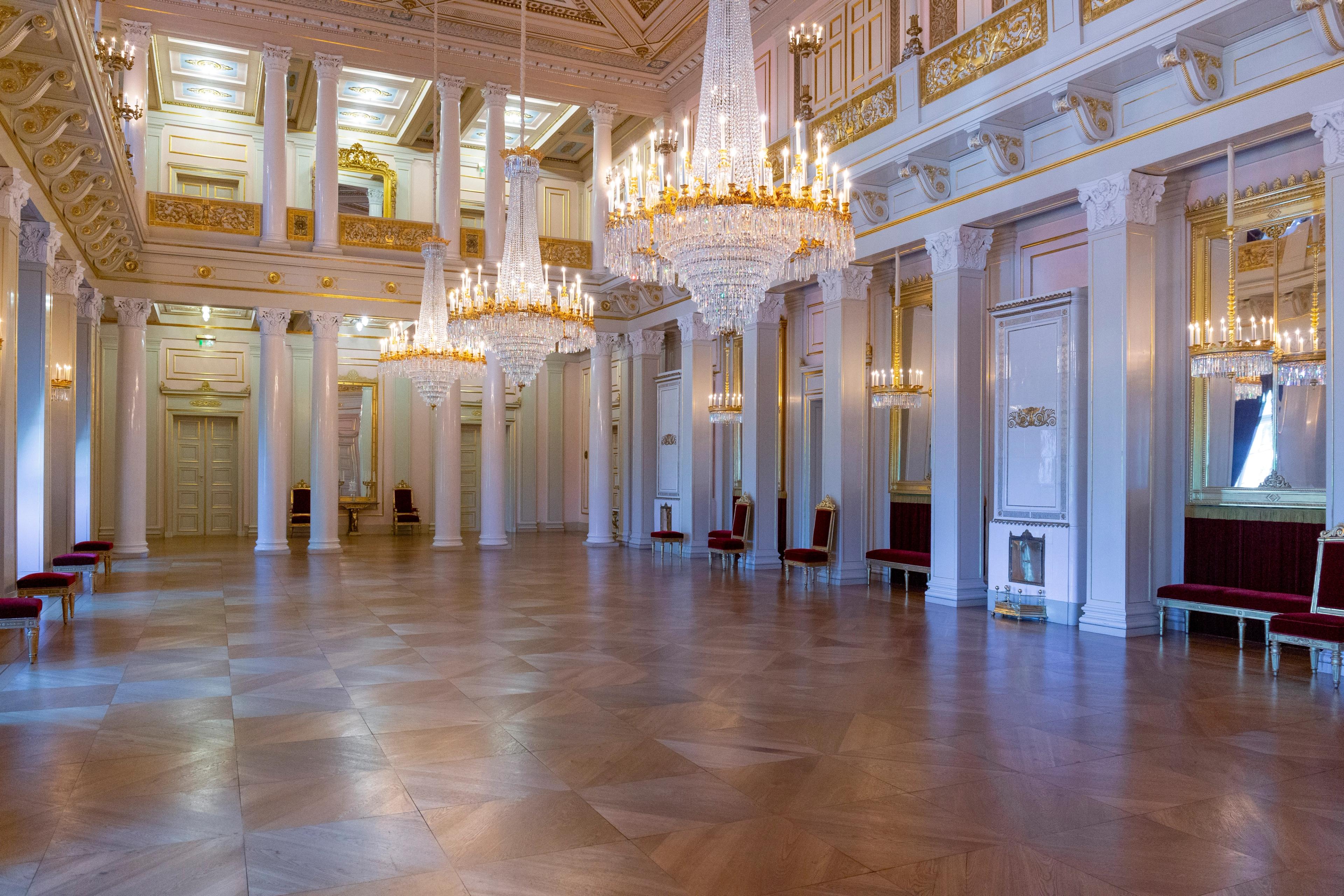 Interior from a ball room at The Royal Castle in Oslo