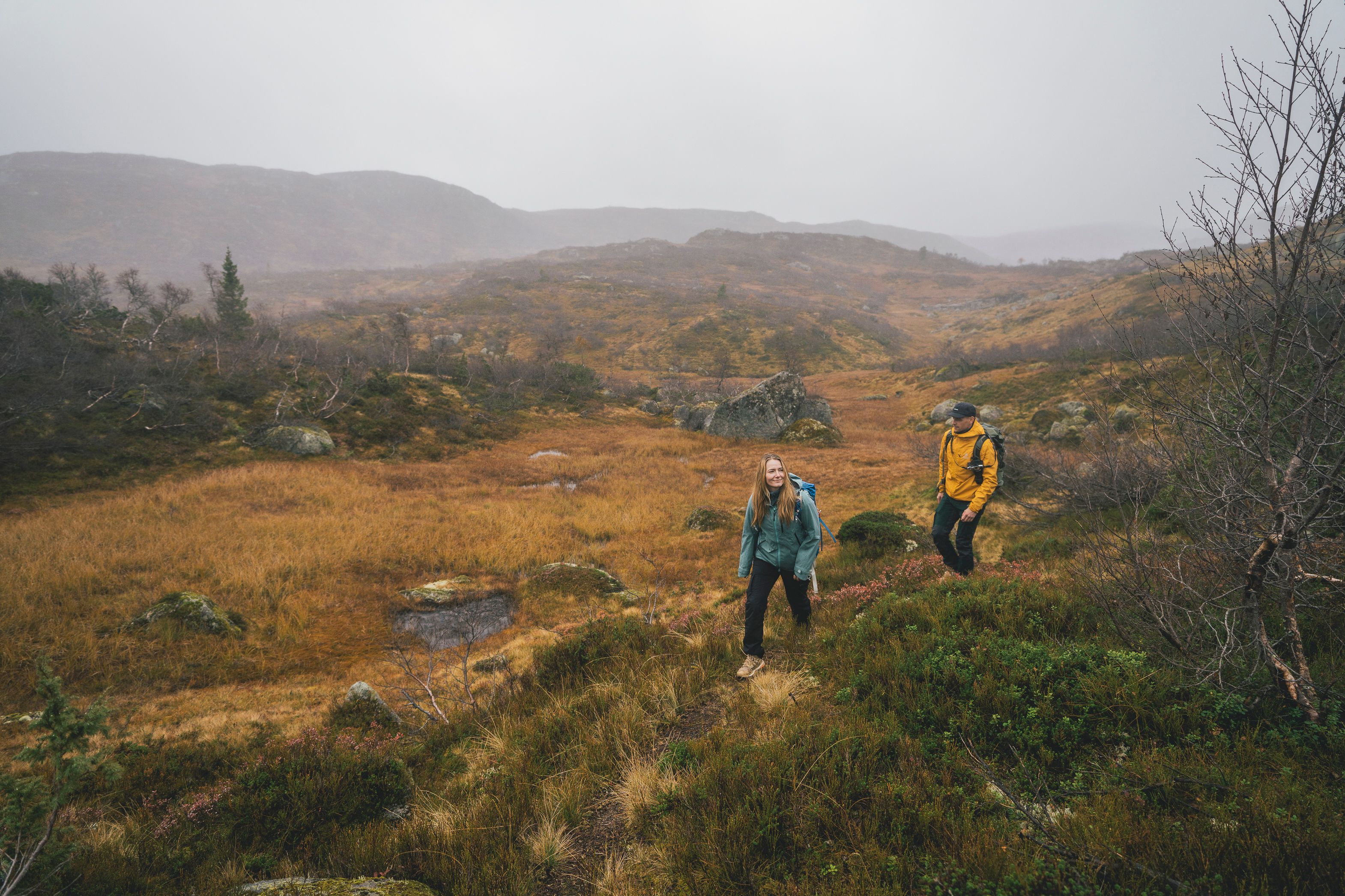Hiking in the mountains in autumn, Southern Norway