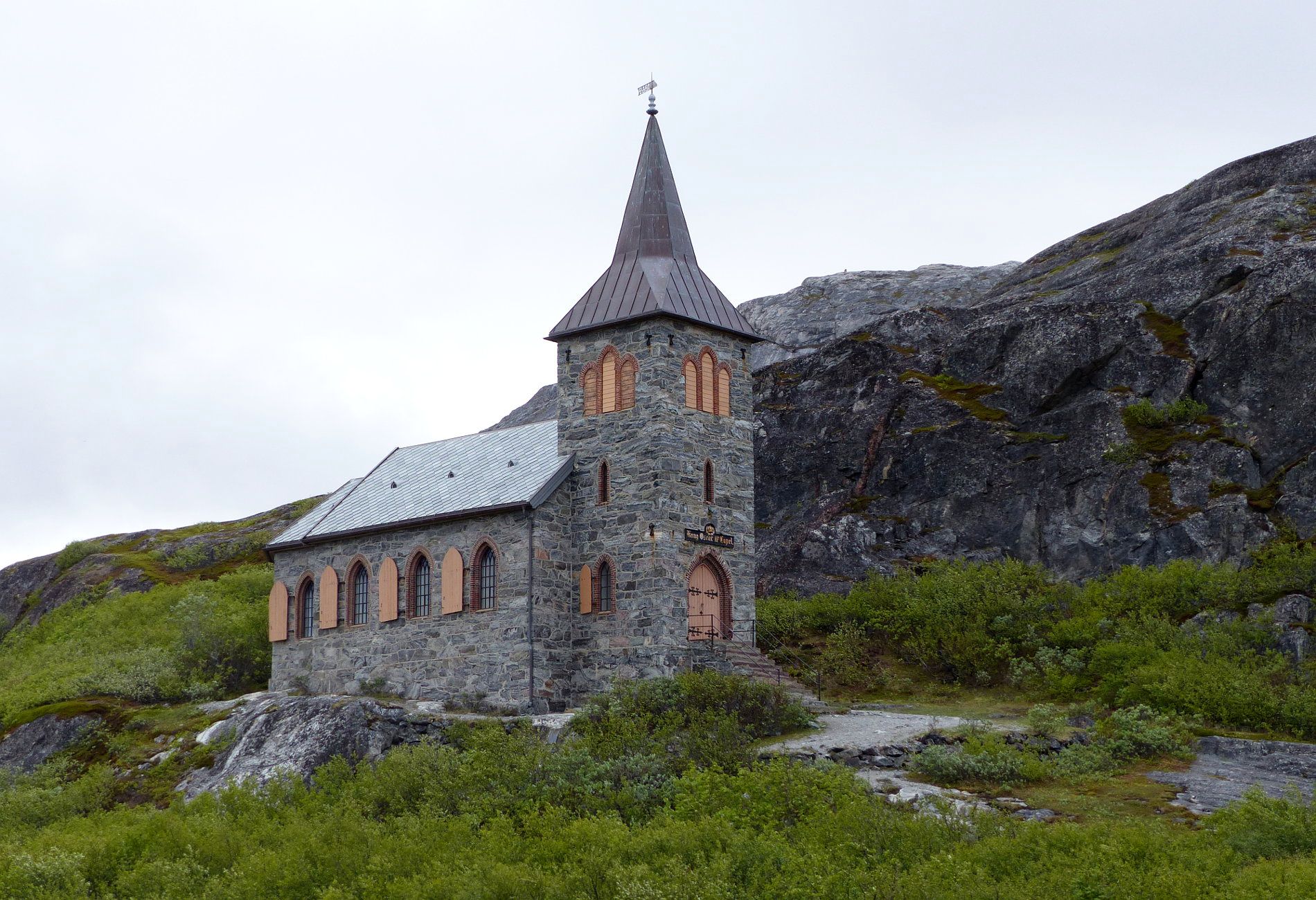Oscar II’s Chapel Stone church from 1869 in the Pasvik Valley