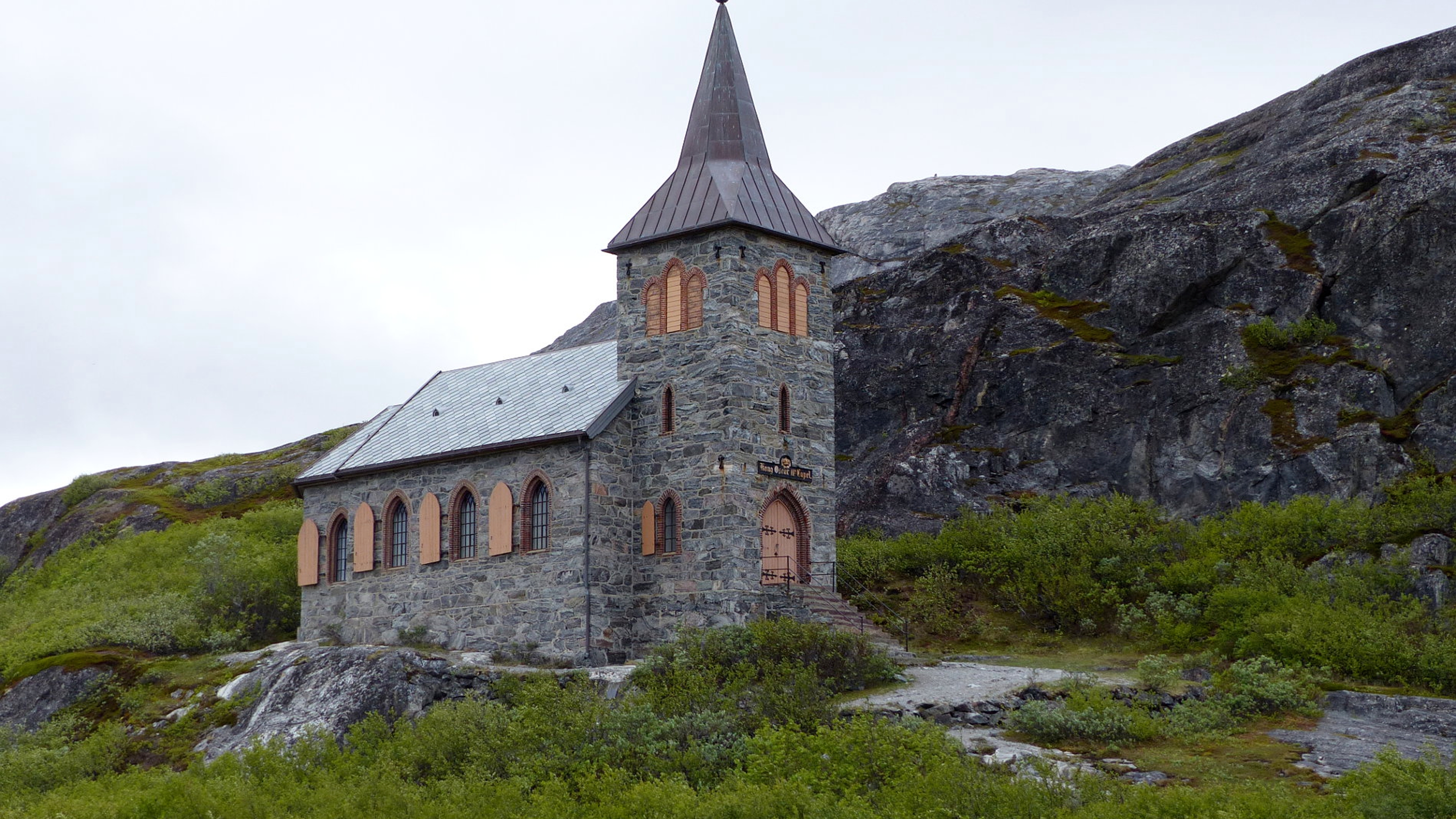 Oscar II’s Chapel Stone church from 1869 in the Pasvik Valley