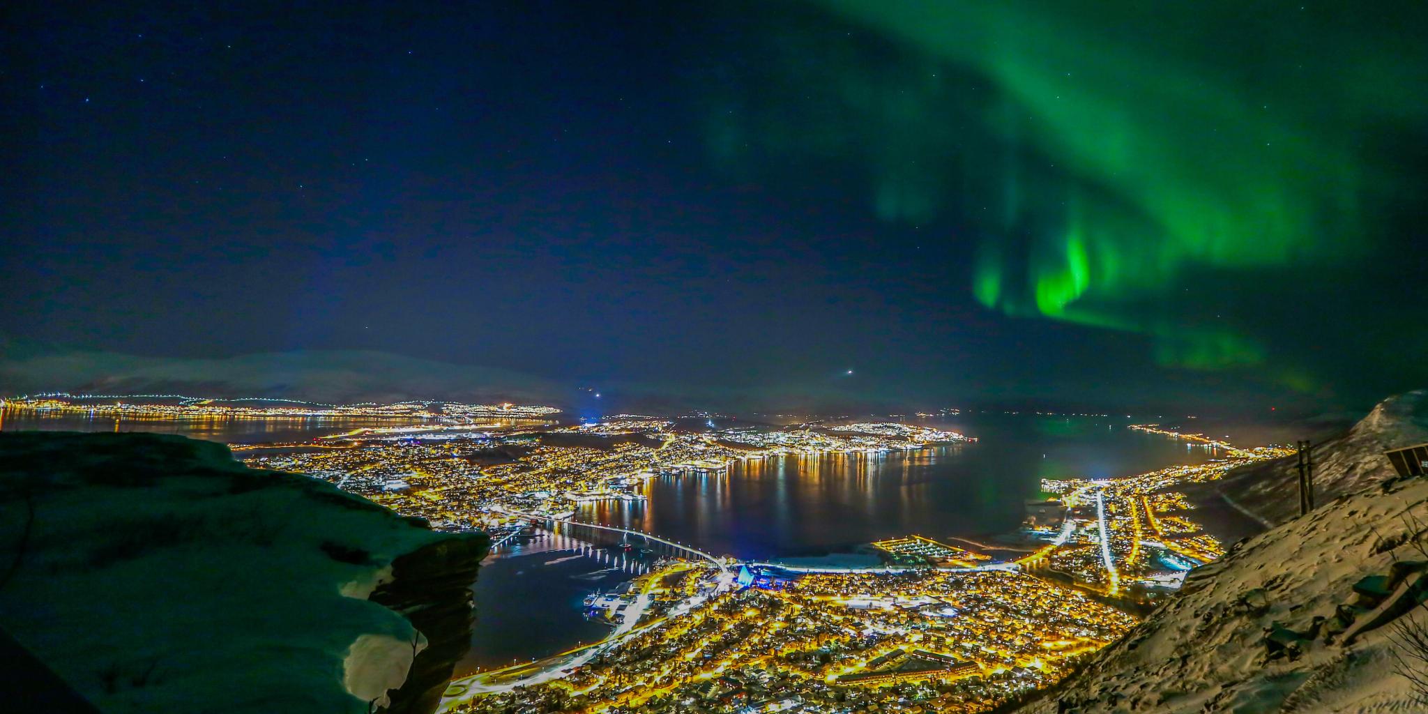 Northern lights over Tromsø in Northern Norway