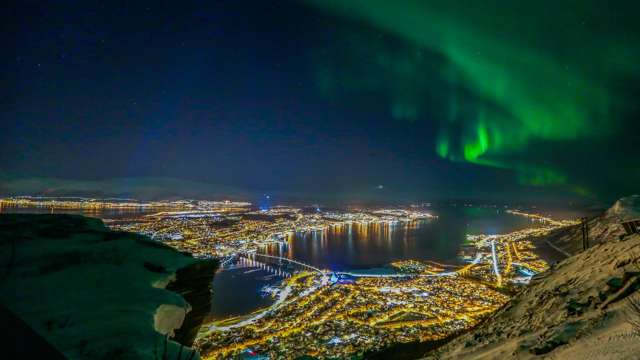 Northern lights over Tromsø in Northern Norway