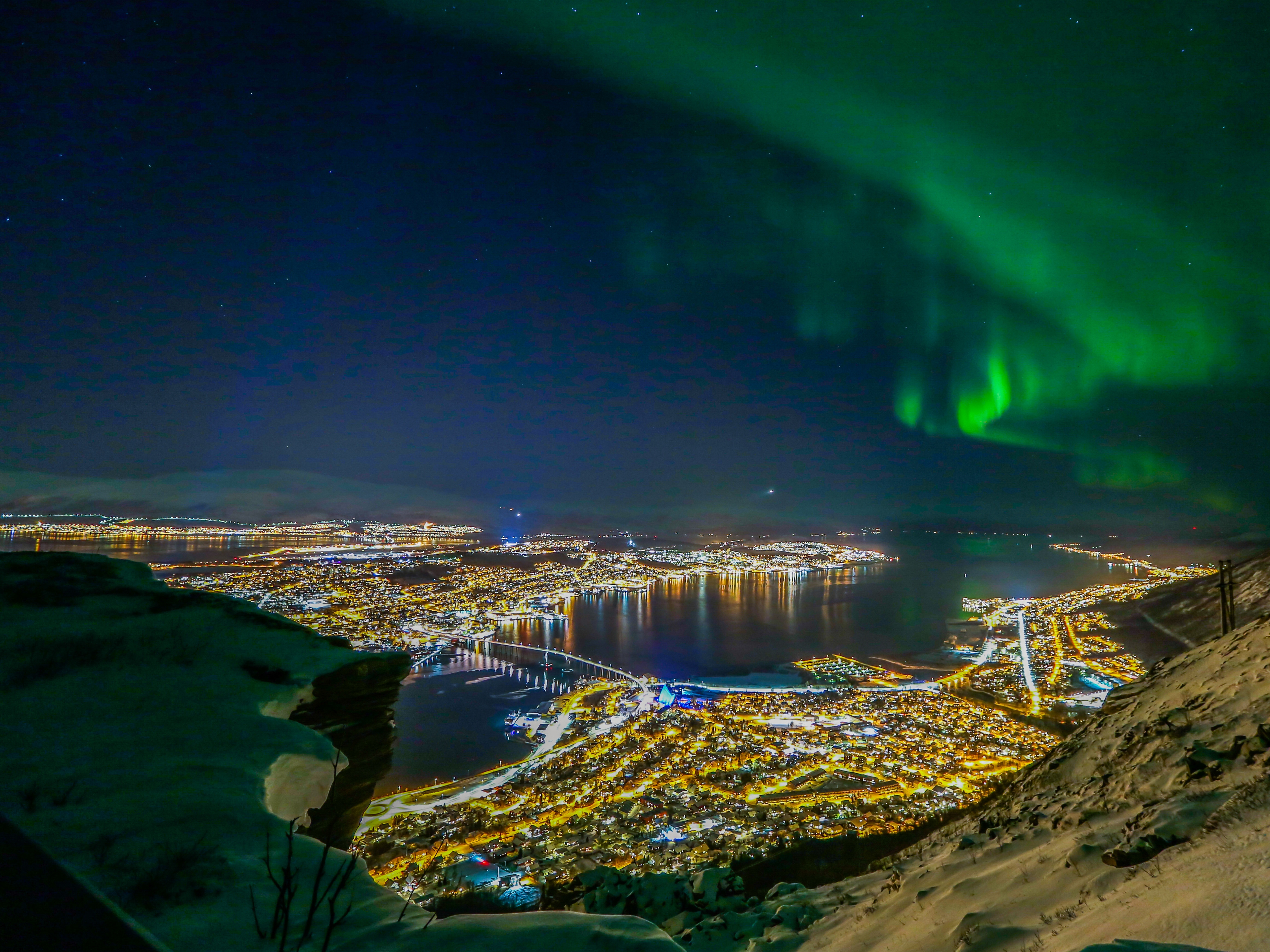 Northern lights over Tromsø in Northern Norway