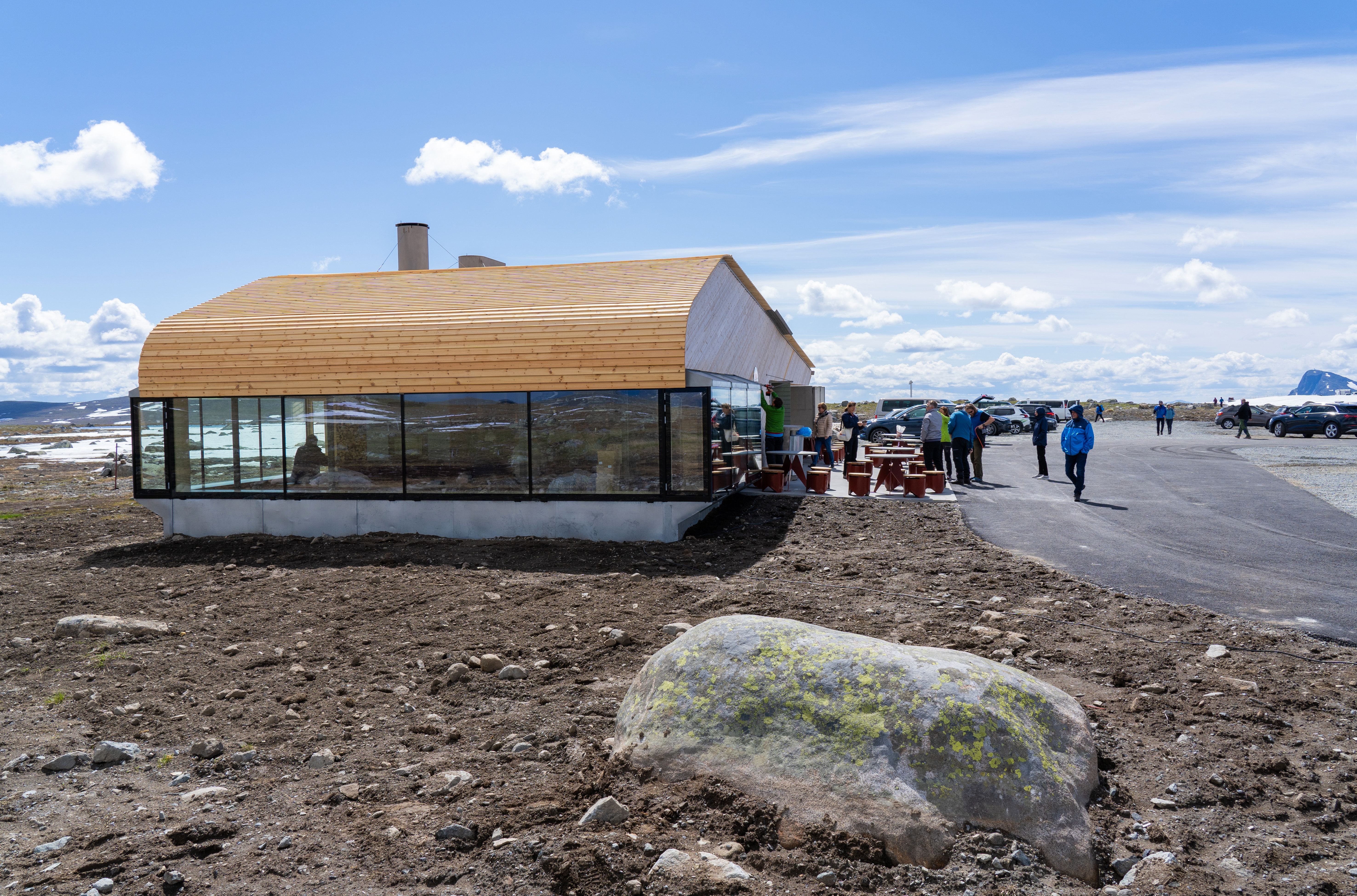 Valdreflye kafé langs Nasjonal turistveg Valdresflye