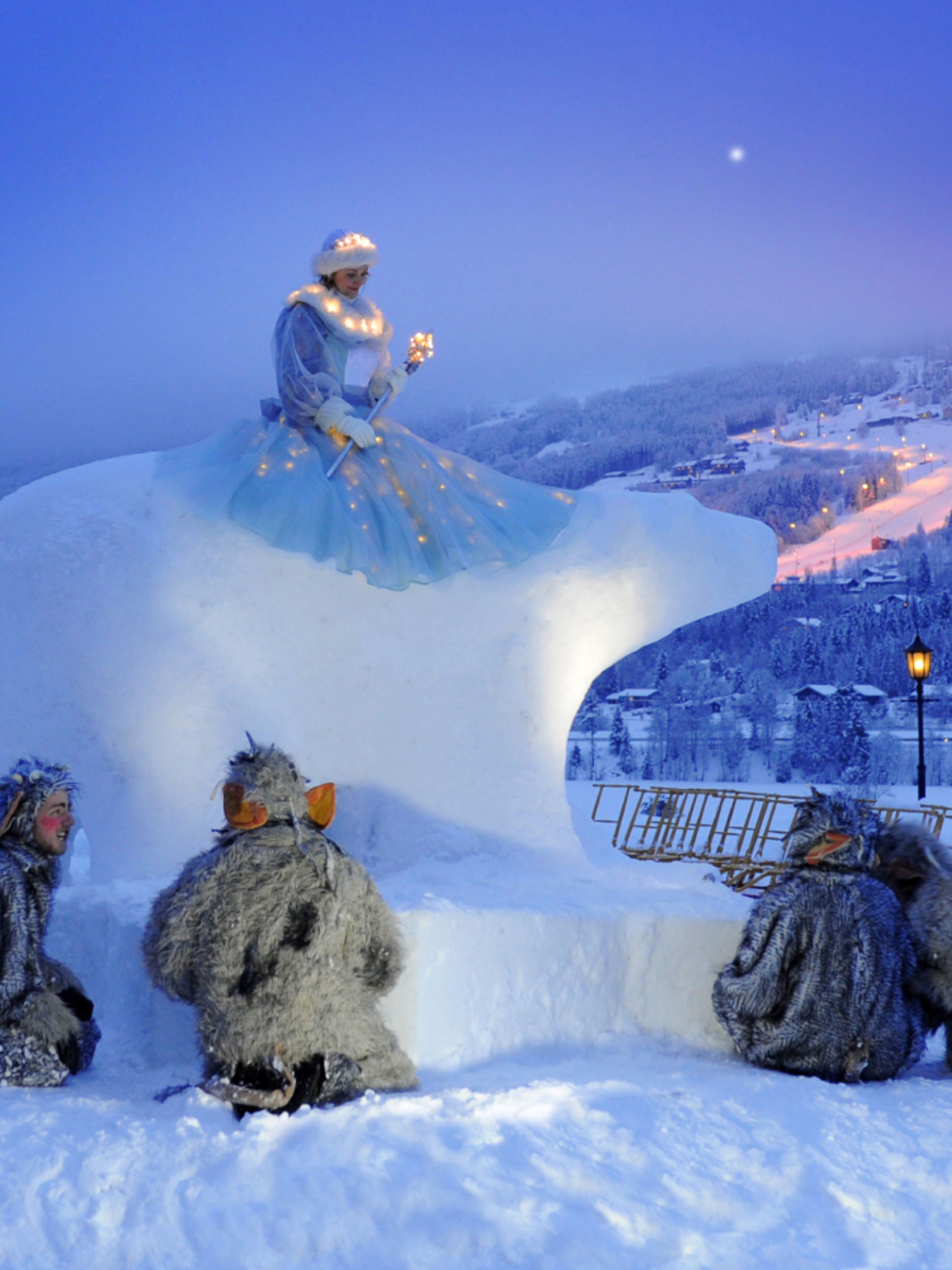 Hunderfossen winter park in Lillehammer, Eastern Norway