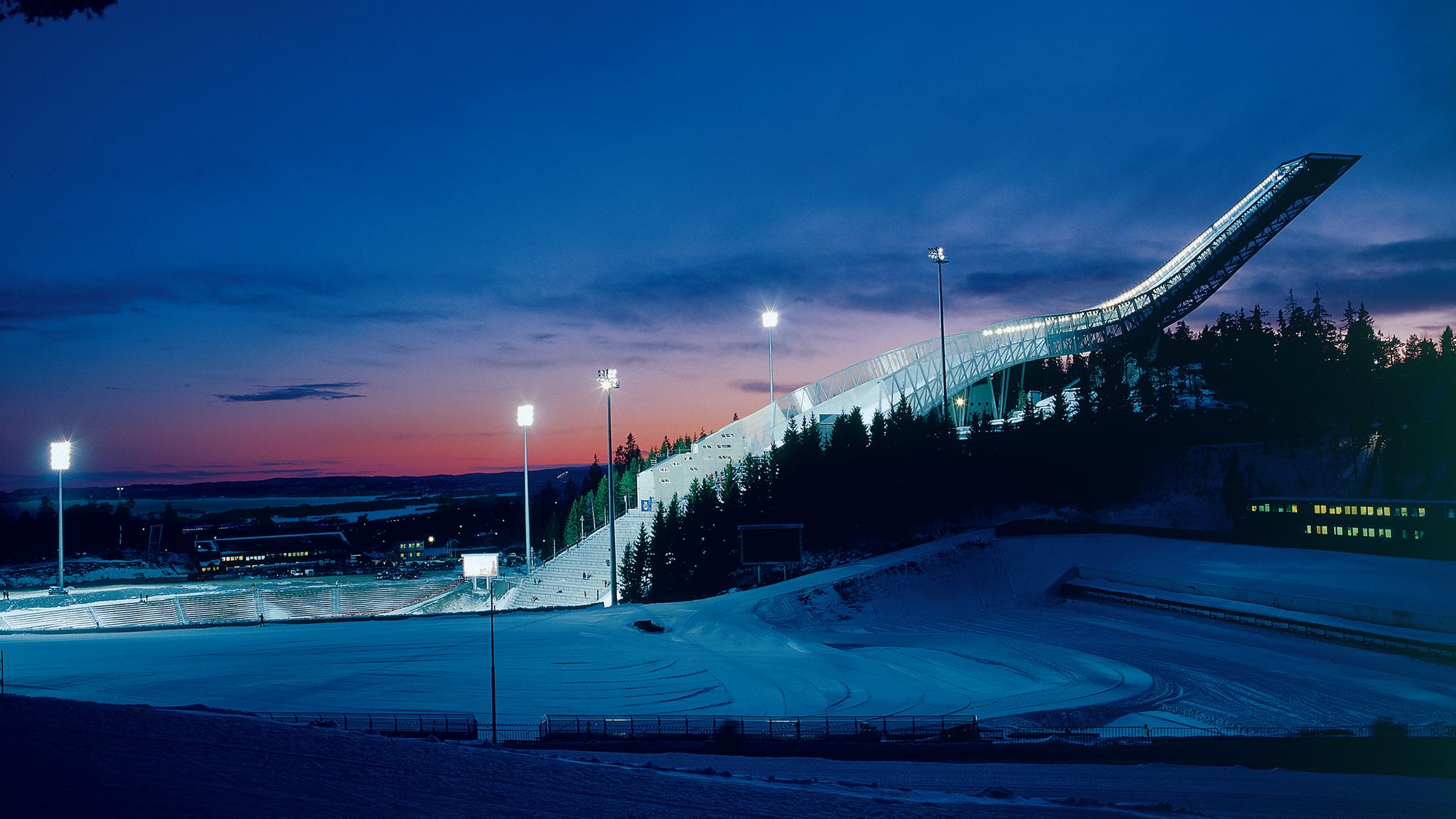 Ski jump hill in Holmenkollen, Oslo