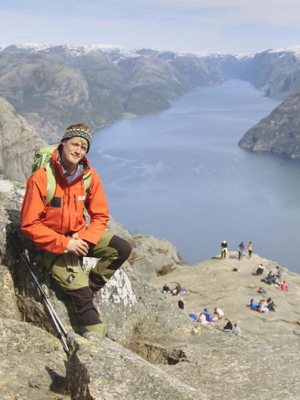 Nature guide Johannes at Preikestolen in Fjord Norway