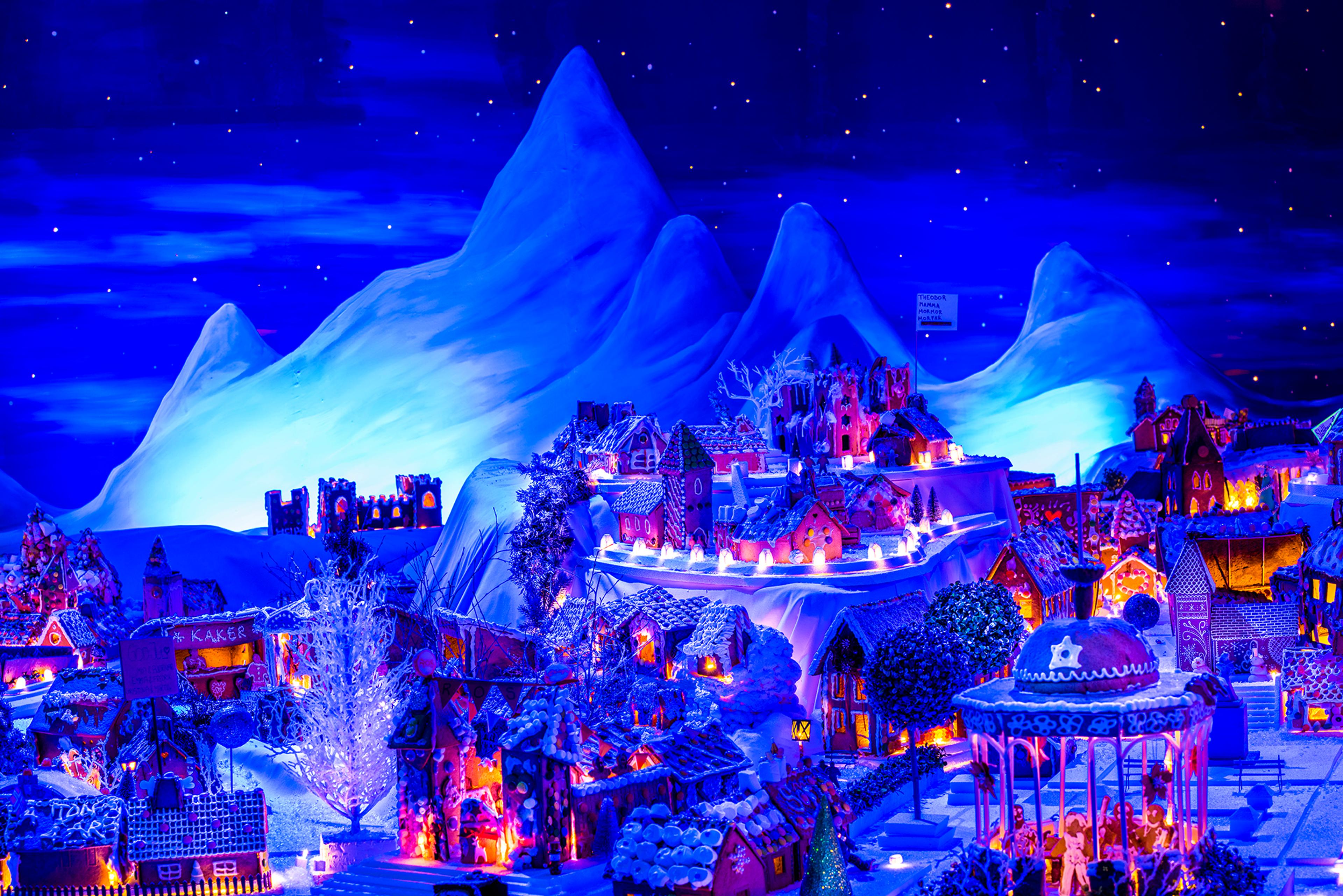Gingerbread town in Bergen, in December