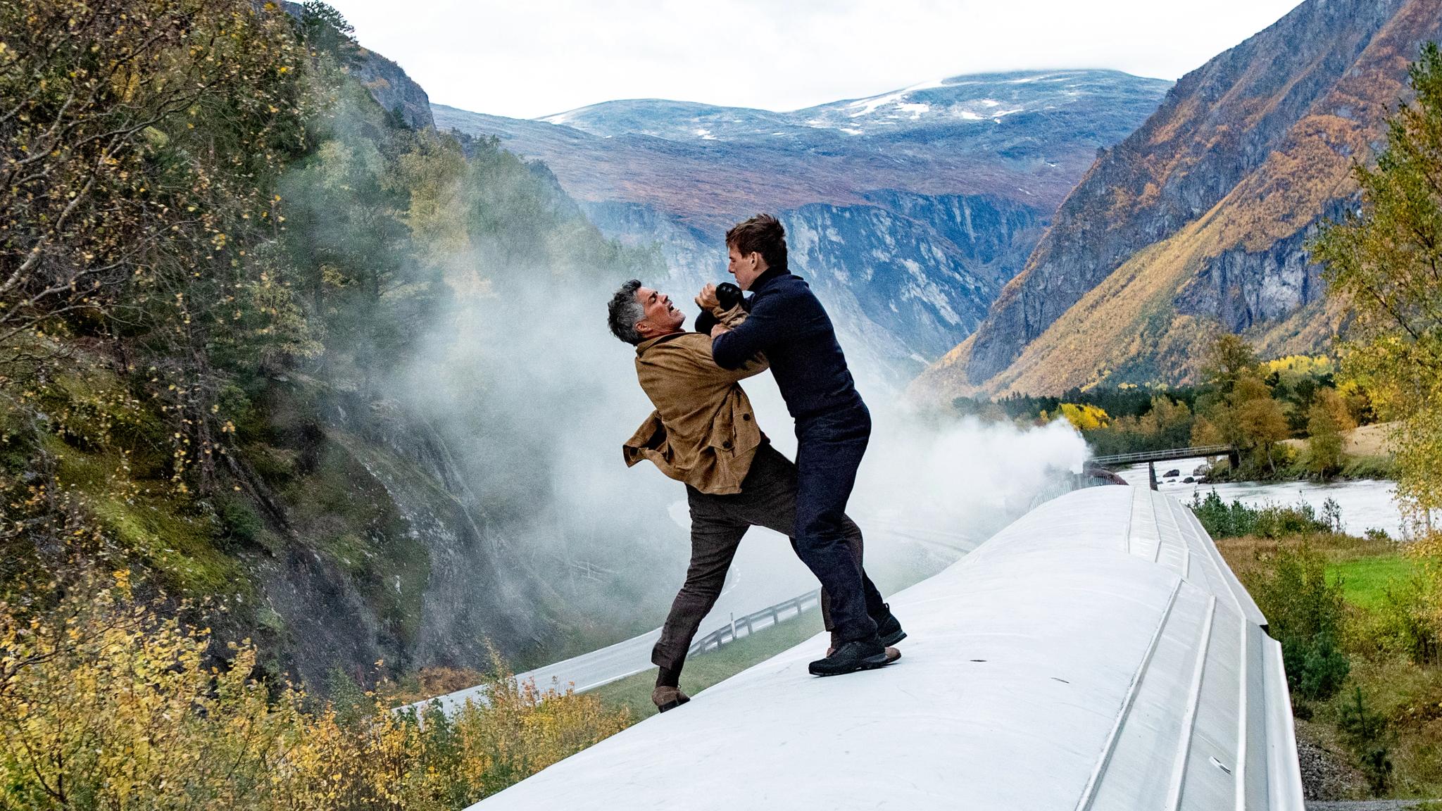 Tom Cruise fighting co-actor on the train at the Rauma Railway in Fjord Norway