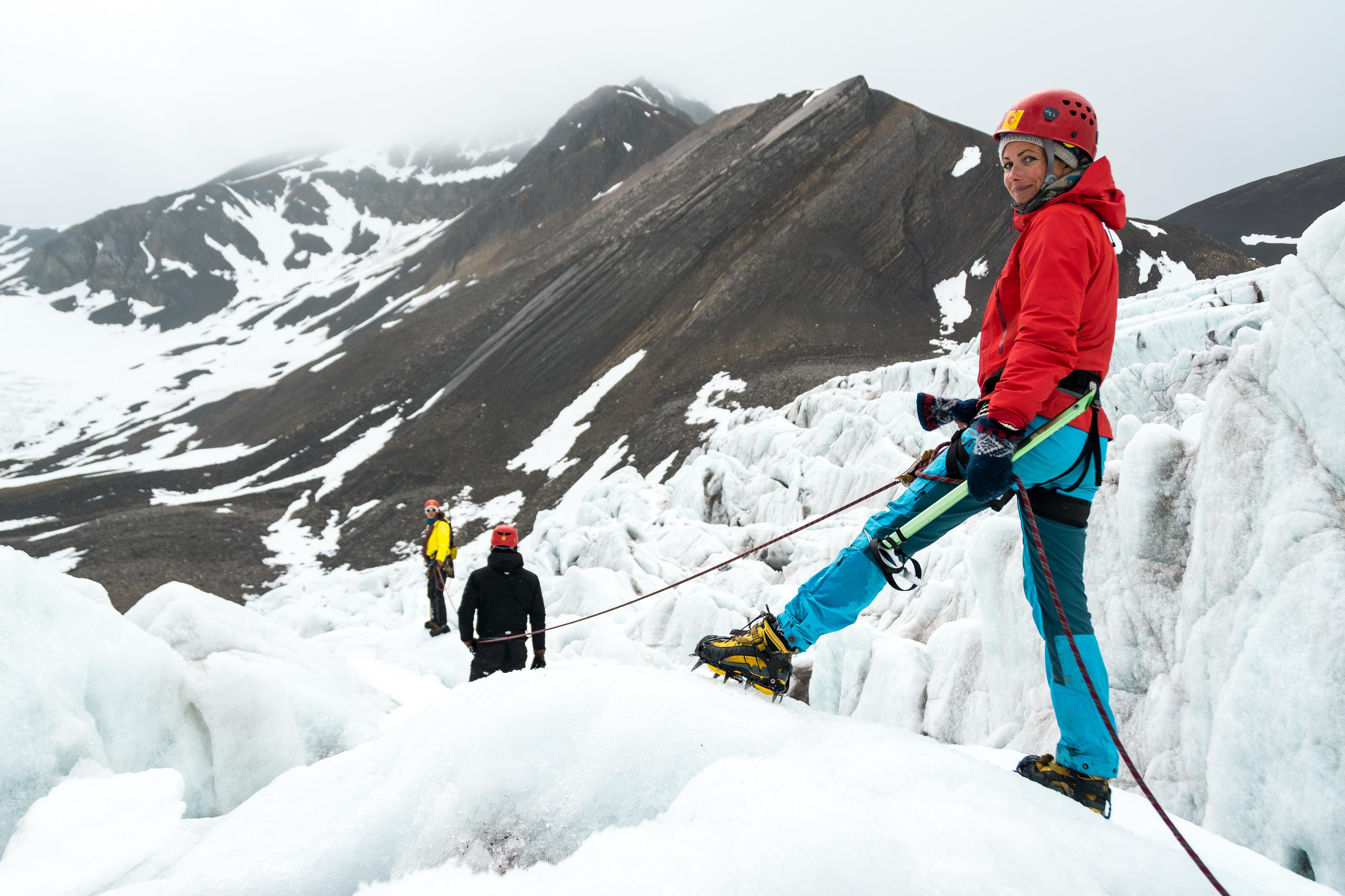 Guided glacier walk in the Svalbard Islands, Norway