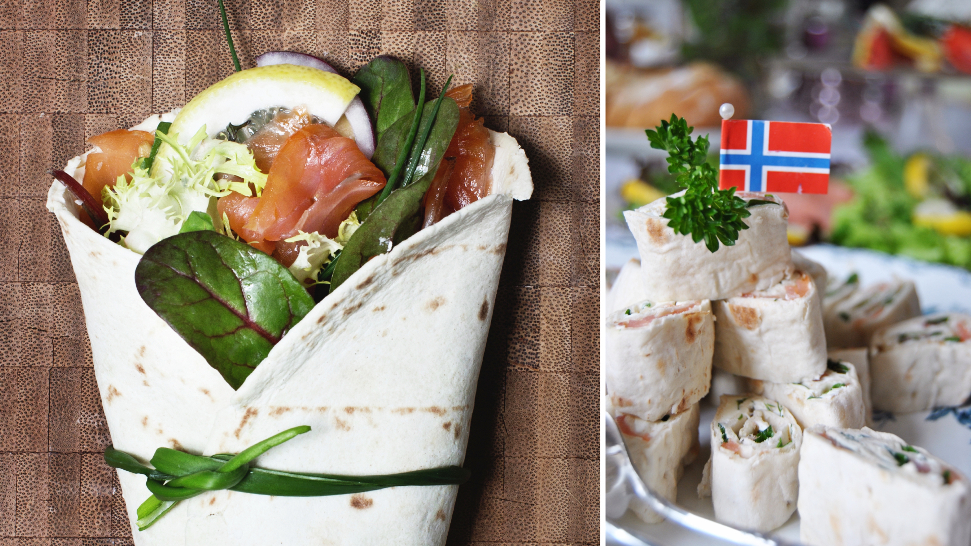 Wrap with goat cheese and smoked salmon from Westerås restaurant on Norway's national day