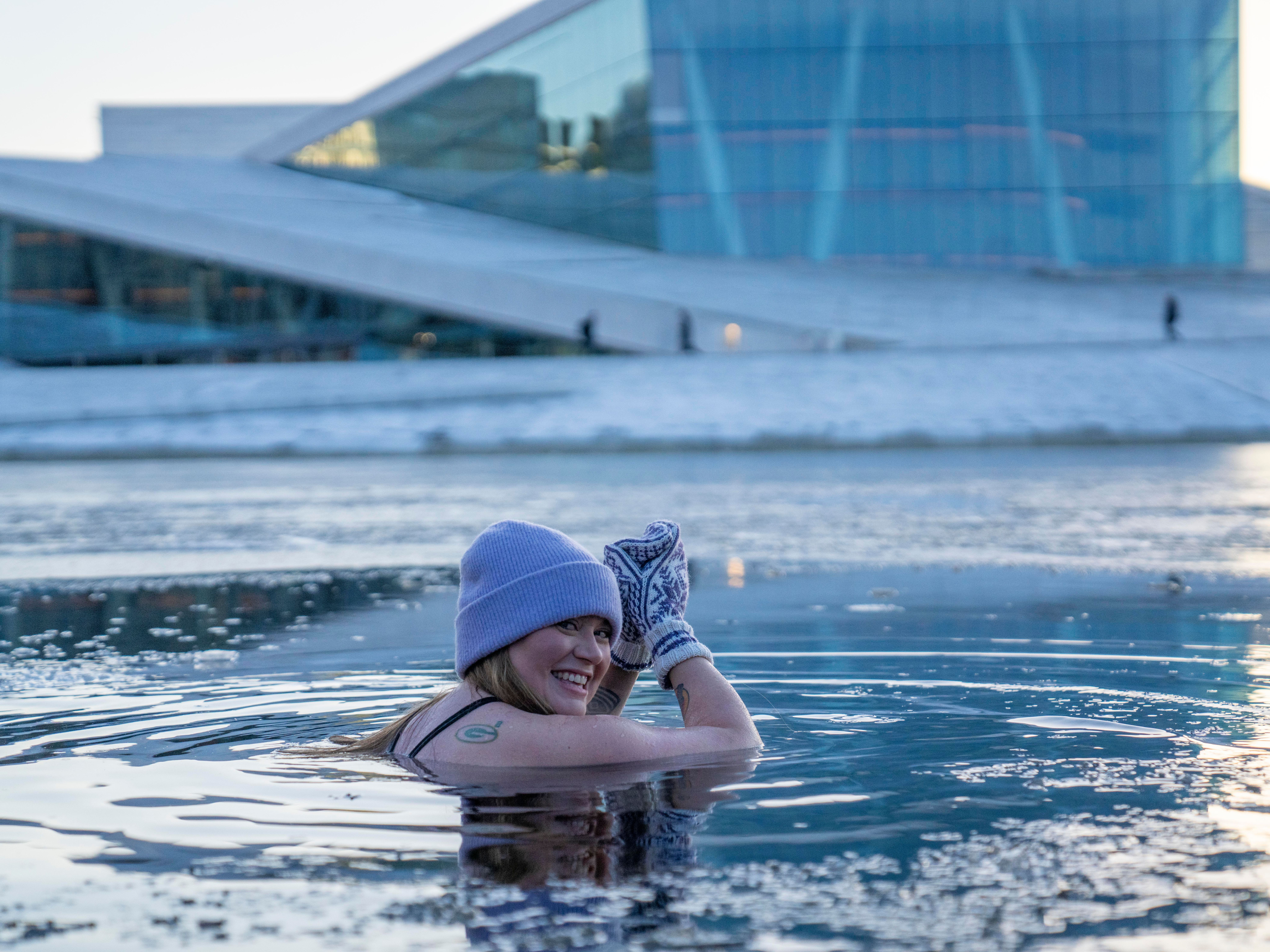 Ice bathing in the Oslo fjord