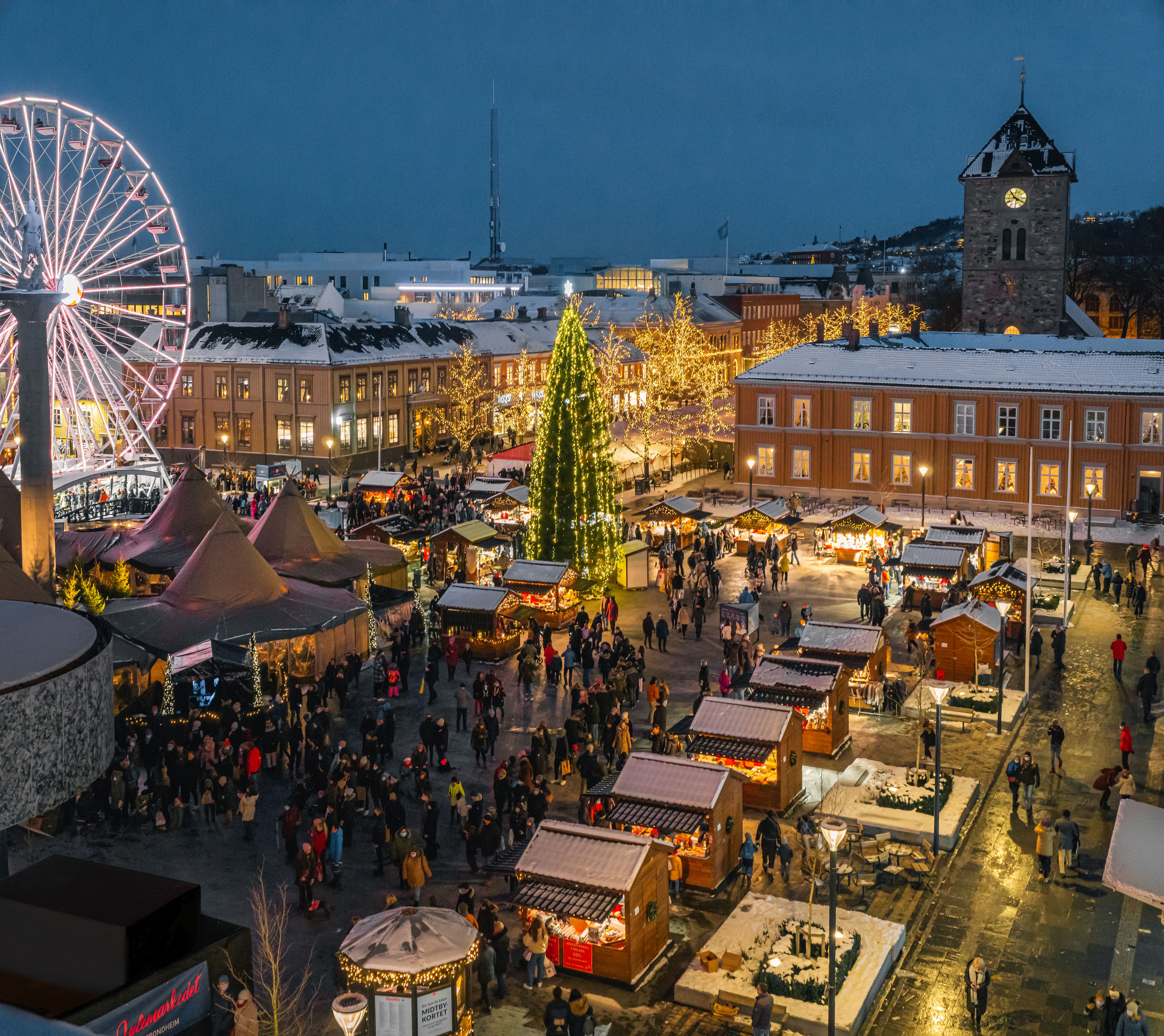 The Christmas market in Trondheim, Trøndelag, Norway,