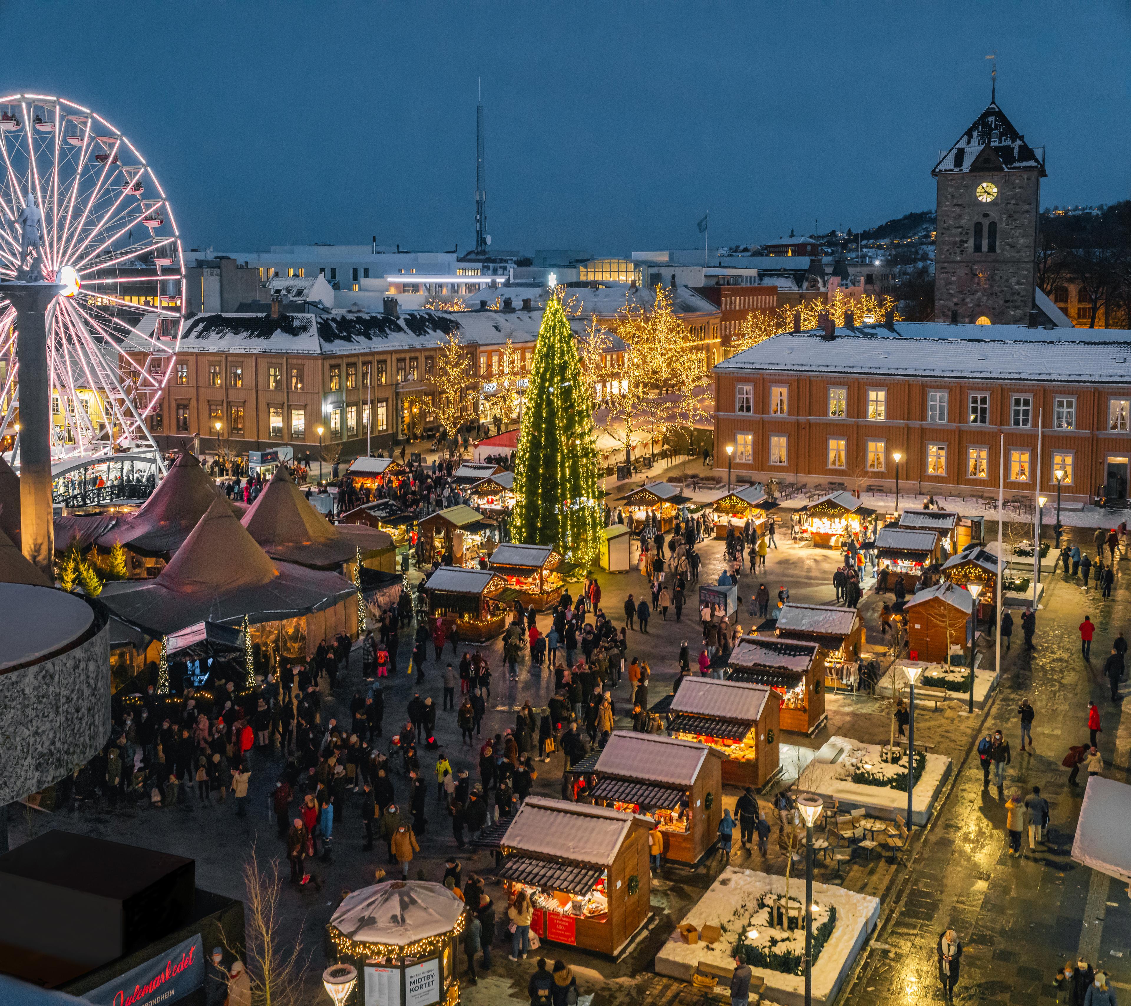 The Christmas market in Trondheim, Trøndelag, Norway,